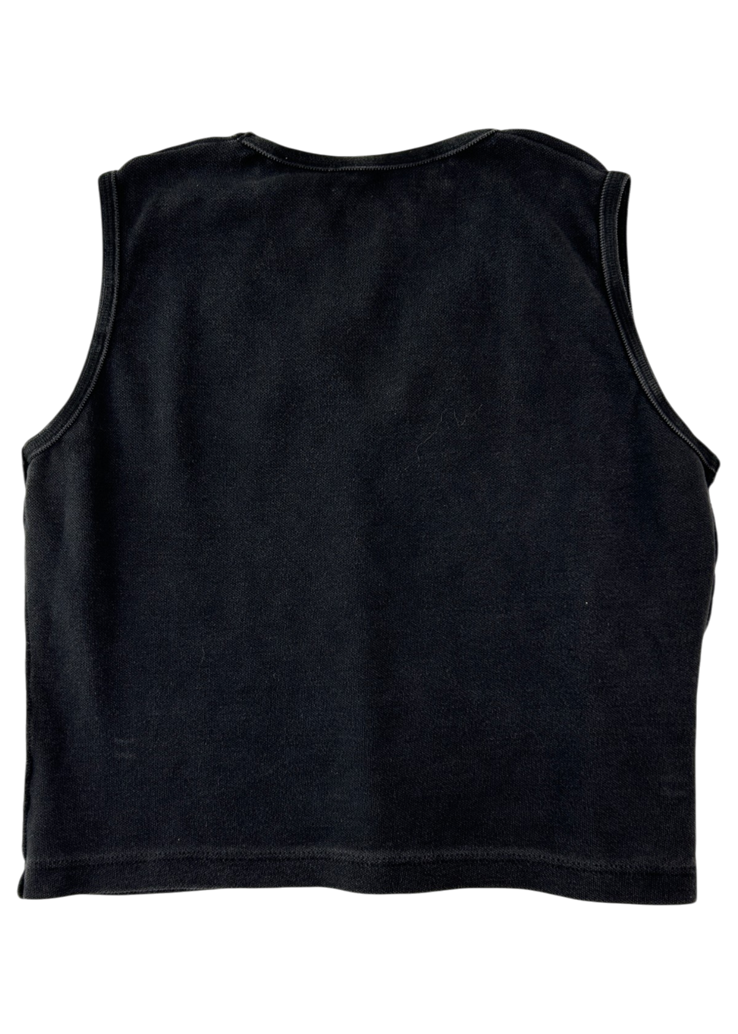 SONIA RYKIEL Vintage Washed Cotton Diamante V Neck Top