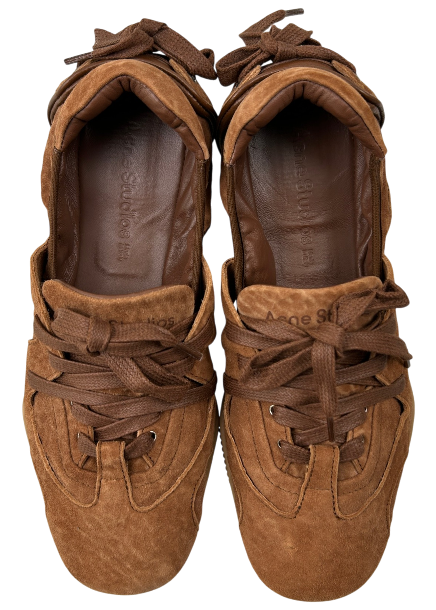ACNE STUDIOS FW2025 Brown Suede Lace Up Shoes