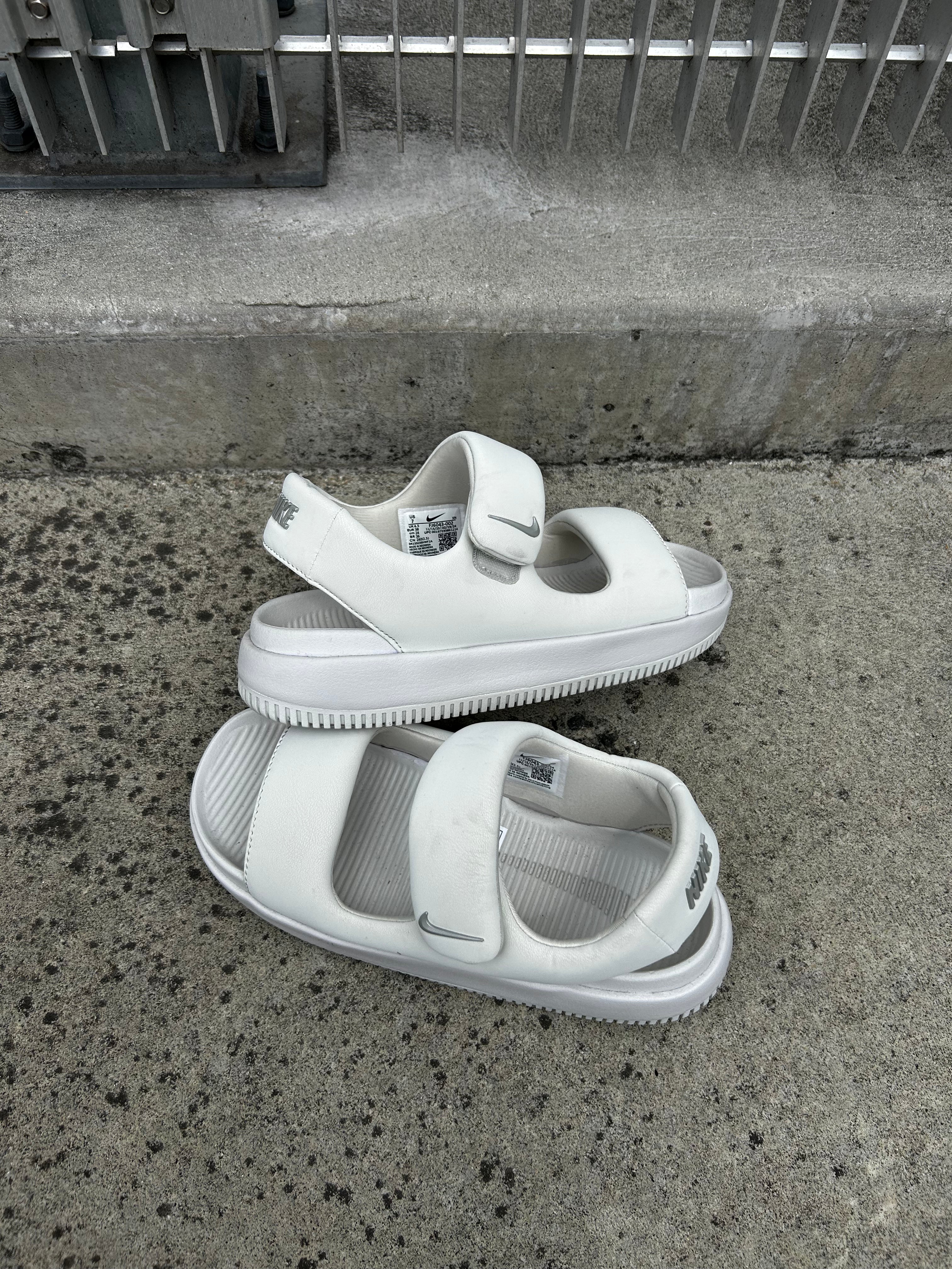 Nike White Foam Strappy Sandals