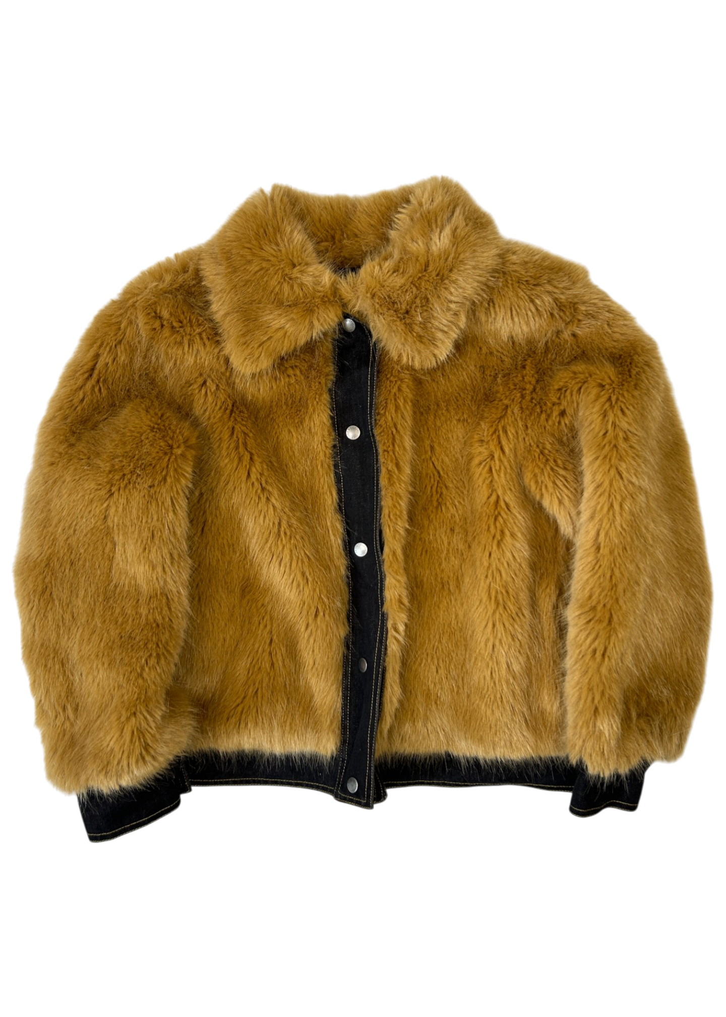 STELLA MCCARTNEY Faux Fur Denim Trim Jacket