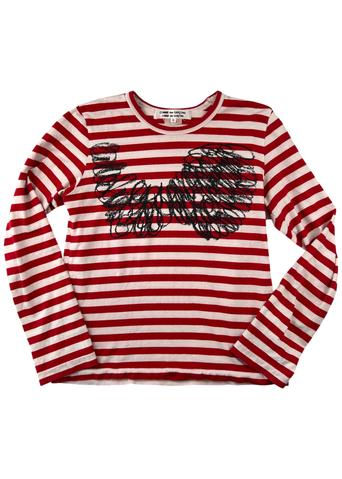 COMME DES GARCONS (AS IS) Scribble Stripe Long Sleeve