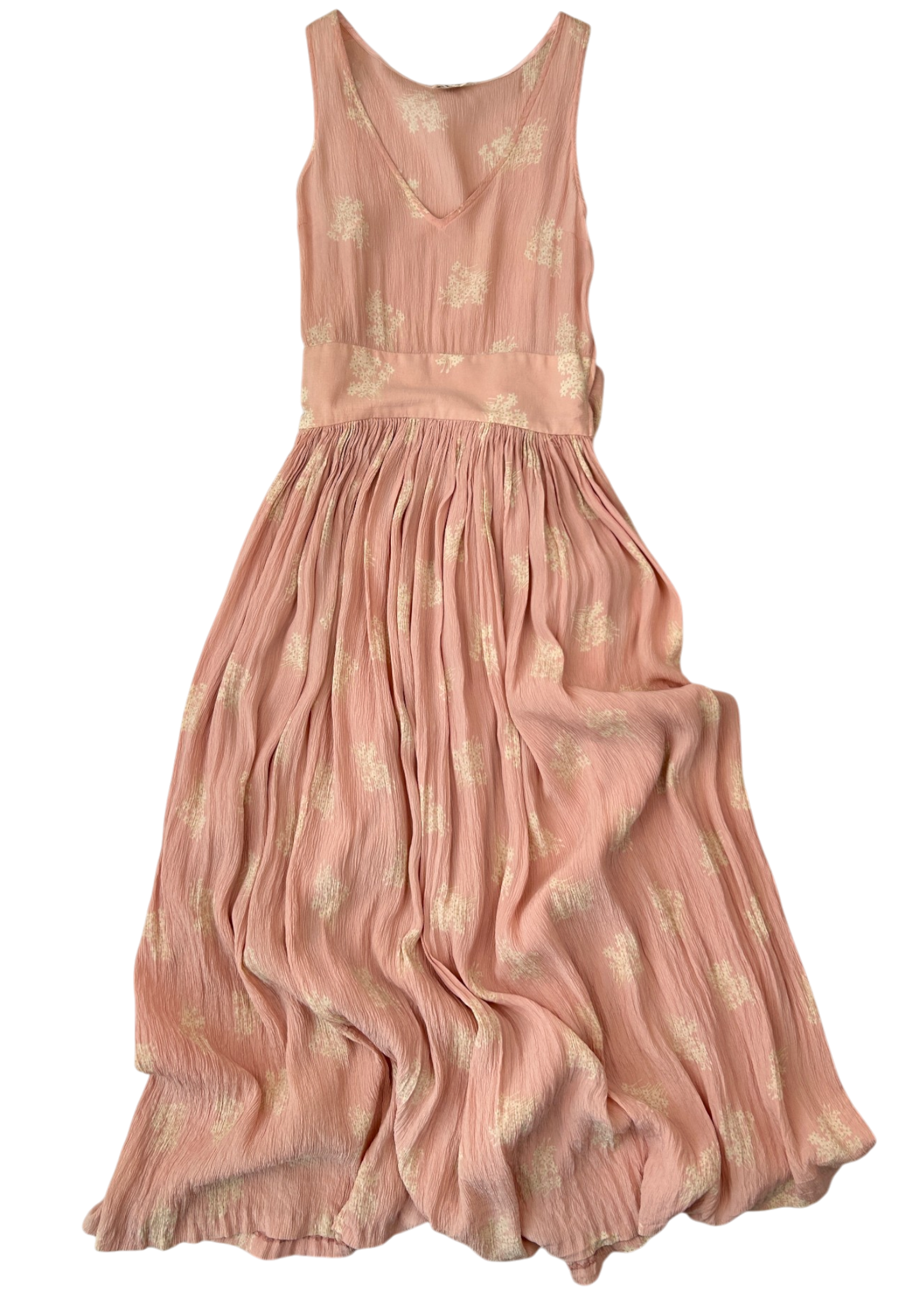 CHANEL VINTAGE (AS IS) Chanel Creations 1970s Plisse Floral Maxi Dress
