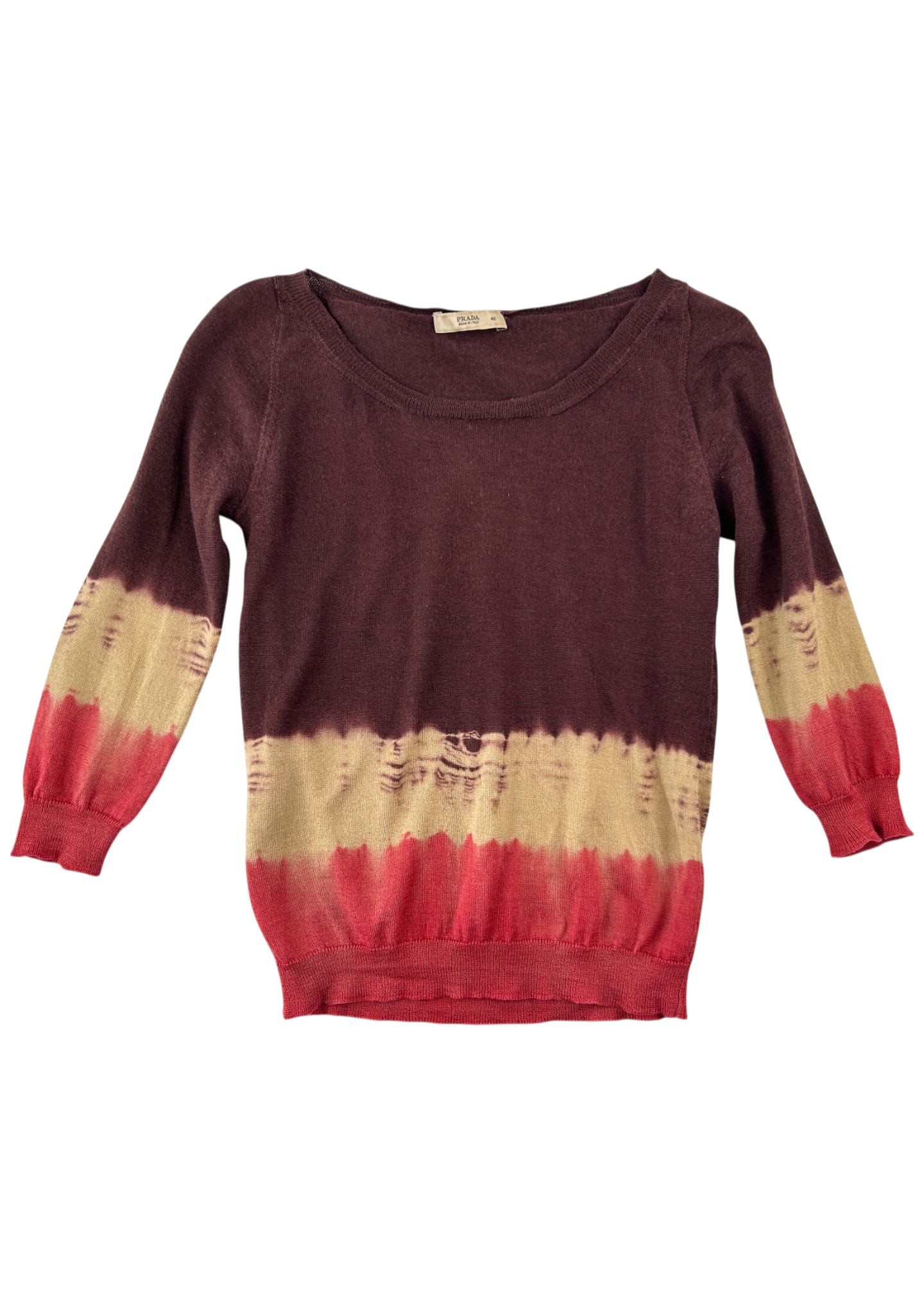 PRADA (AS IS) S/S 2004 Tie Dye Silk Wool Knit
