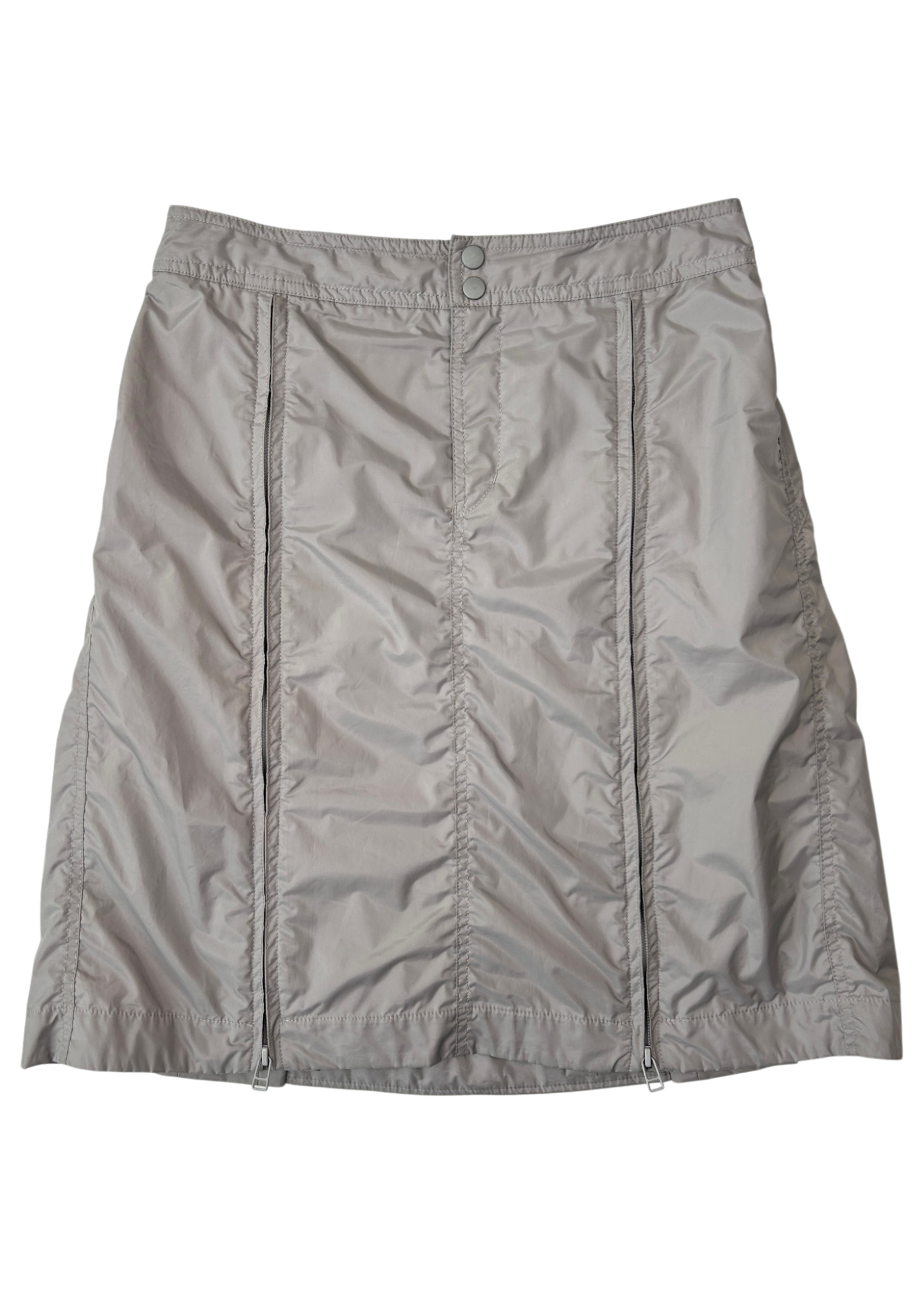 ISSEY MIYAKE Autumn 2000 Nylon Zip Pleat Midi Skirt