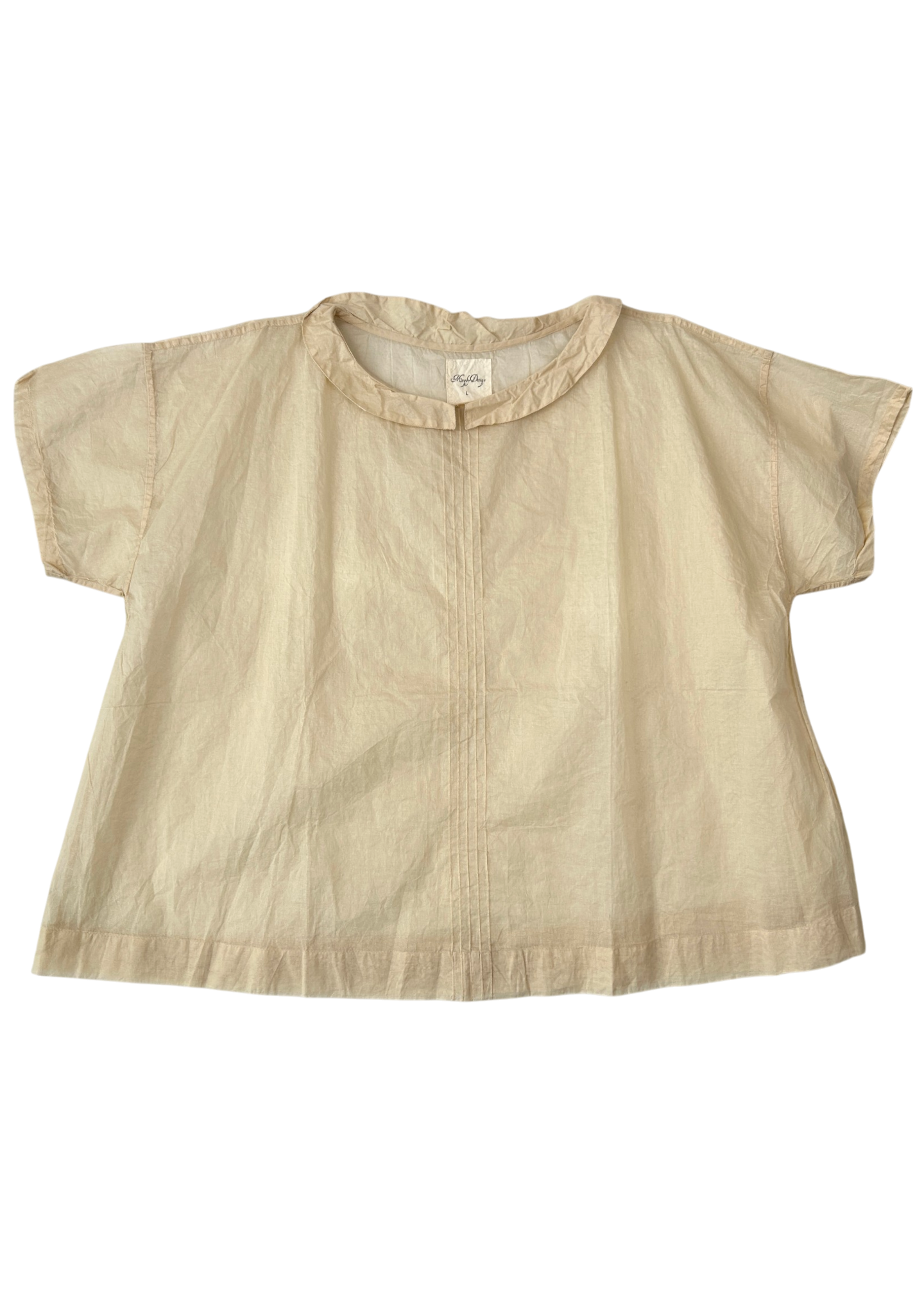 MEG BY DESIGN Cotton Organza Smock Front Pleat Blouse
