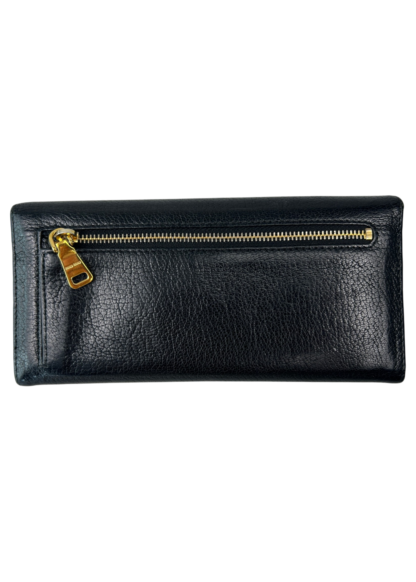 MIU MIU (AS IS) Black Leather Long Wallet