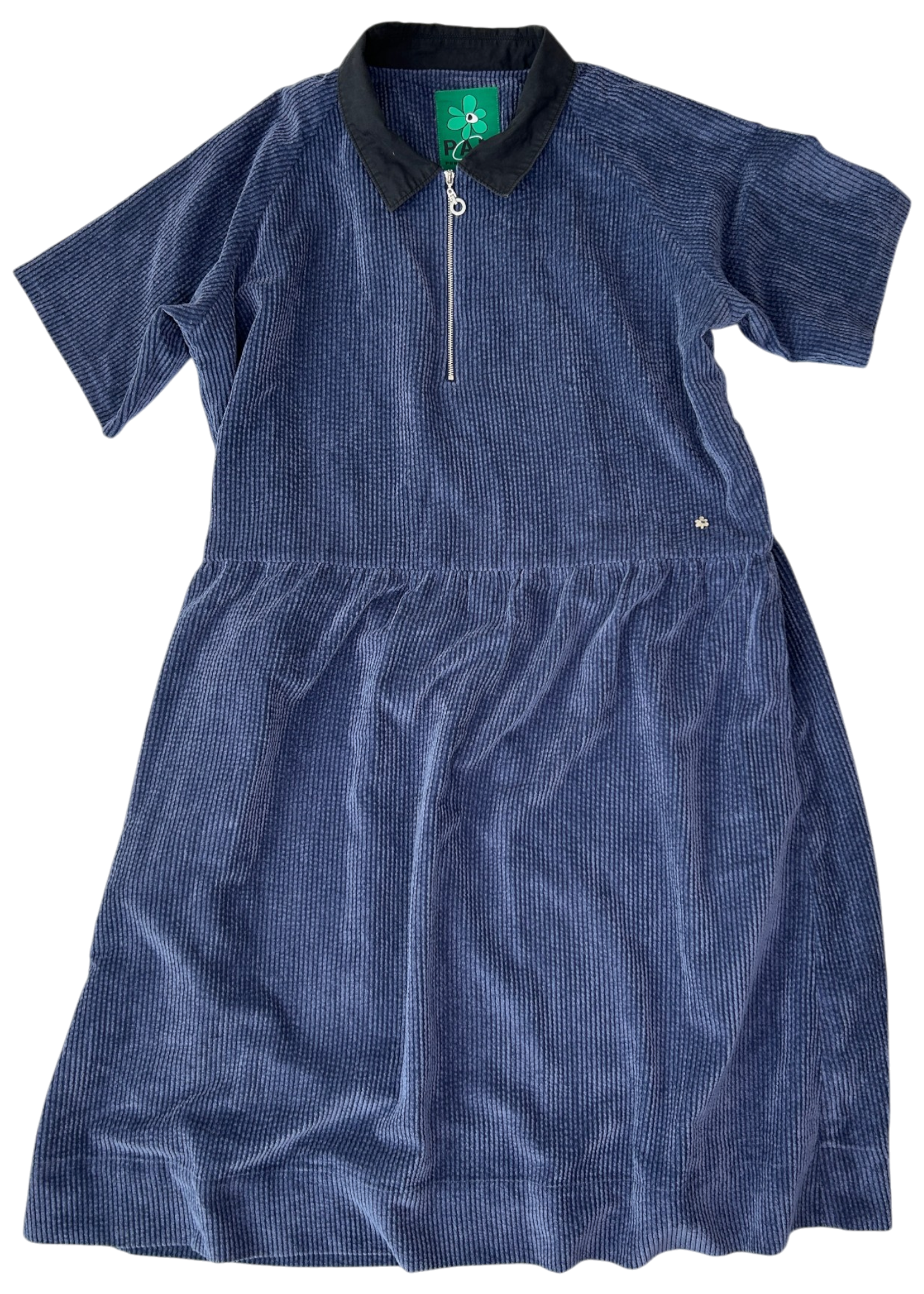 PAM Corduroy Zip Up Collared Midi Dress
