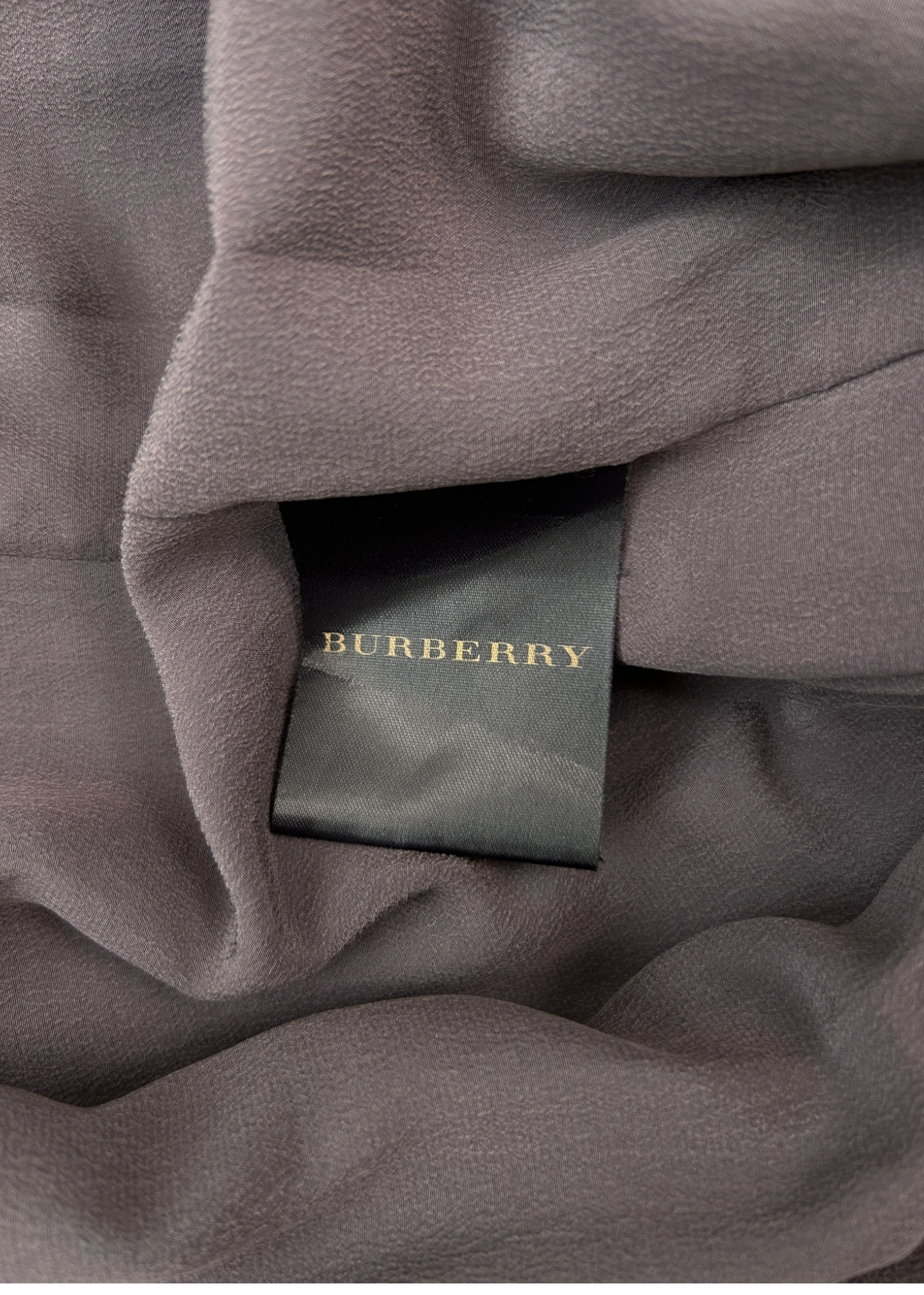 BURBERRY (AS IS) 2016 Purple Silk Organza Double Breast Coat W/ Belt