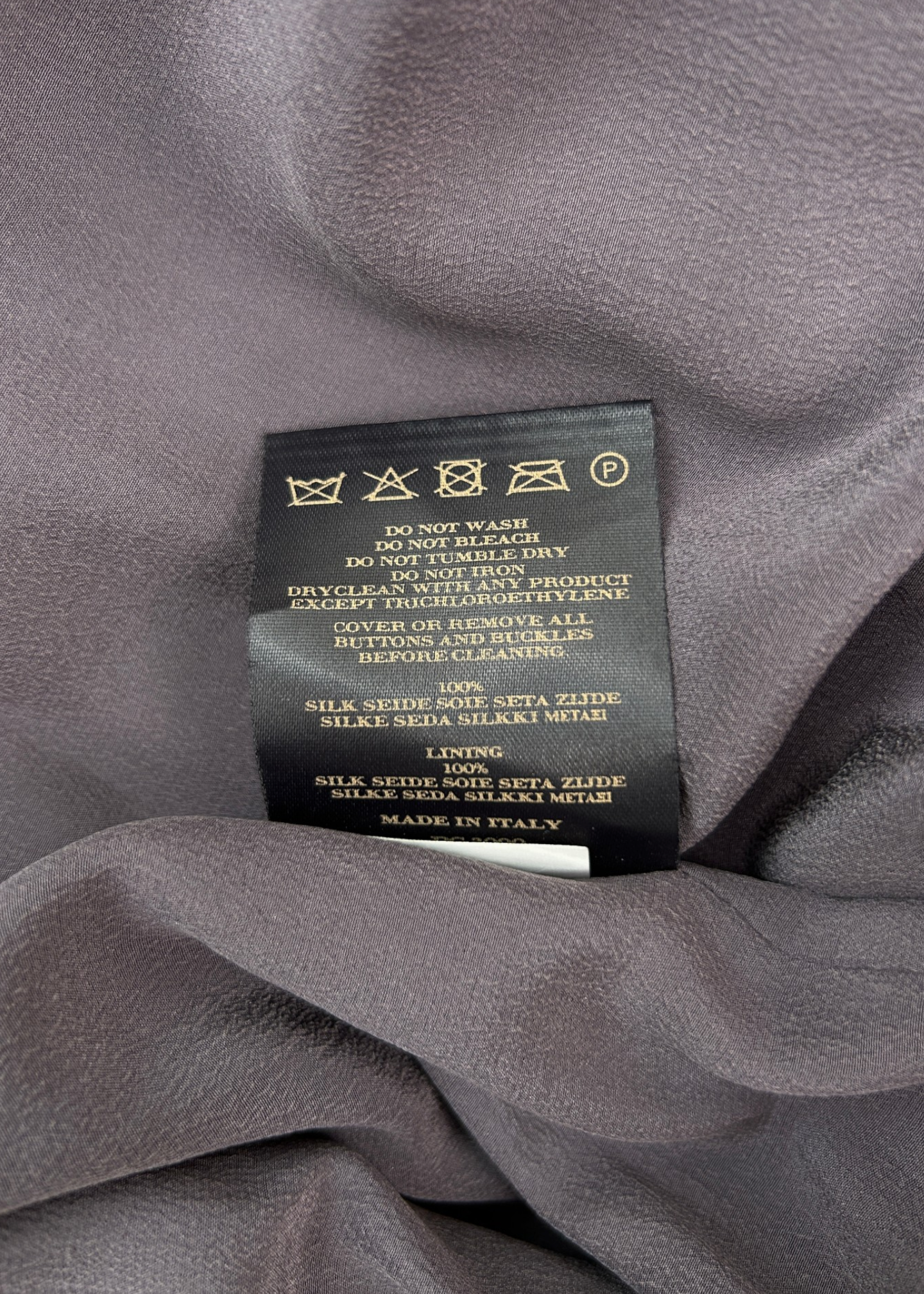 BURBERRY (AS IS) 2016 Purple Silk Organza Double Breast Coat W/ Belt