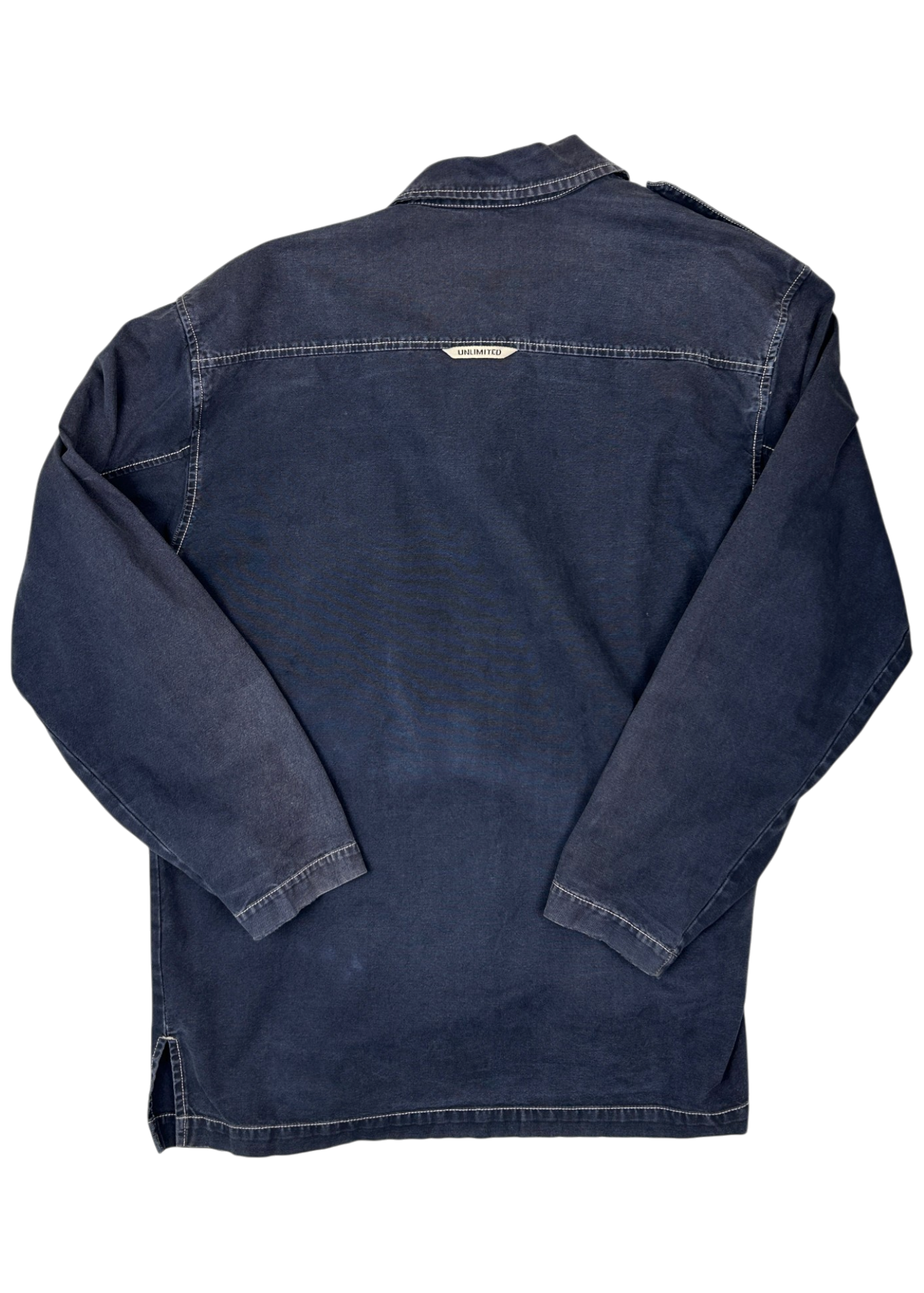 UNLIMITED Navy Faded Twill Printed Chore Jacket