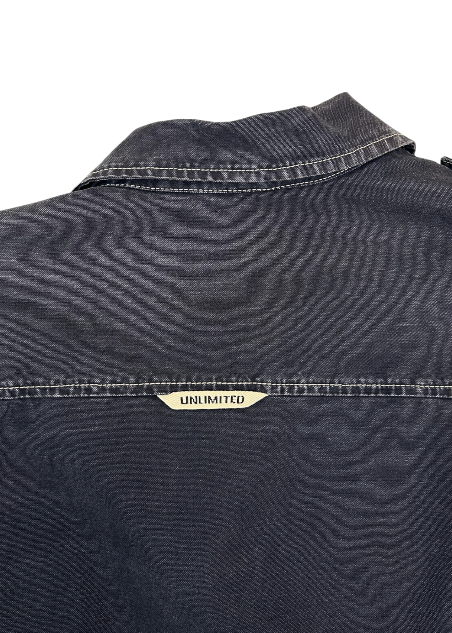 UNLIMITED Navy Faded Twill Printed Chore Jacket