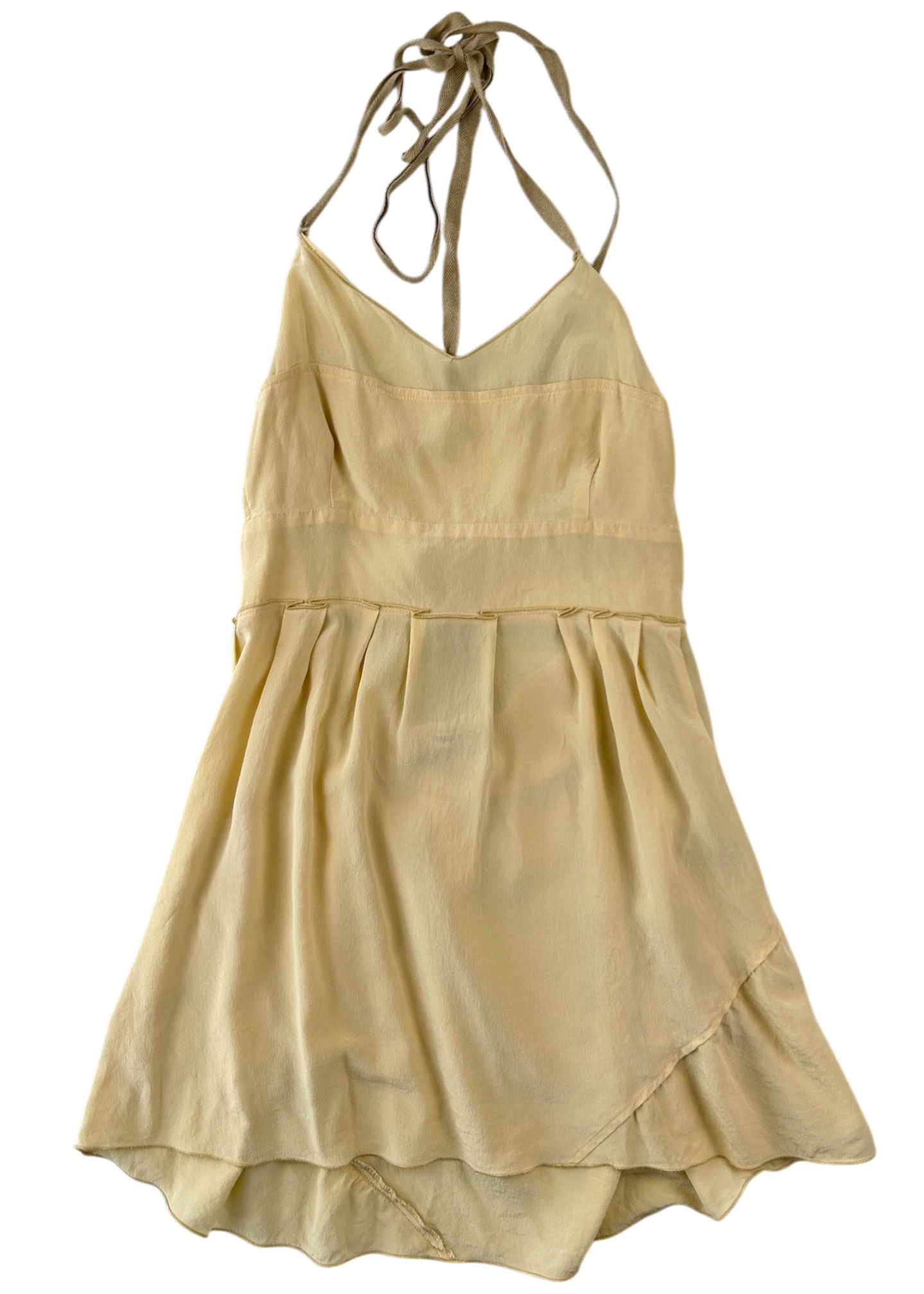 MIU MIU (AS IS) Cream Silk Cami W/ Lace Up Back