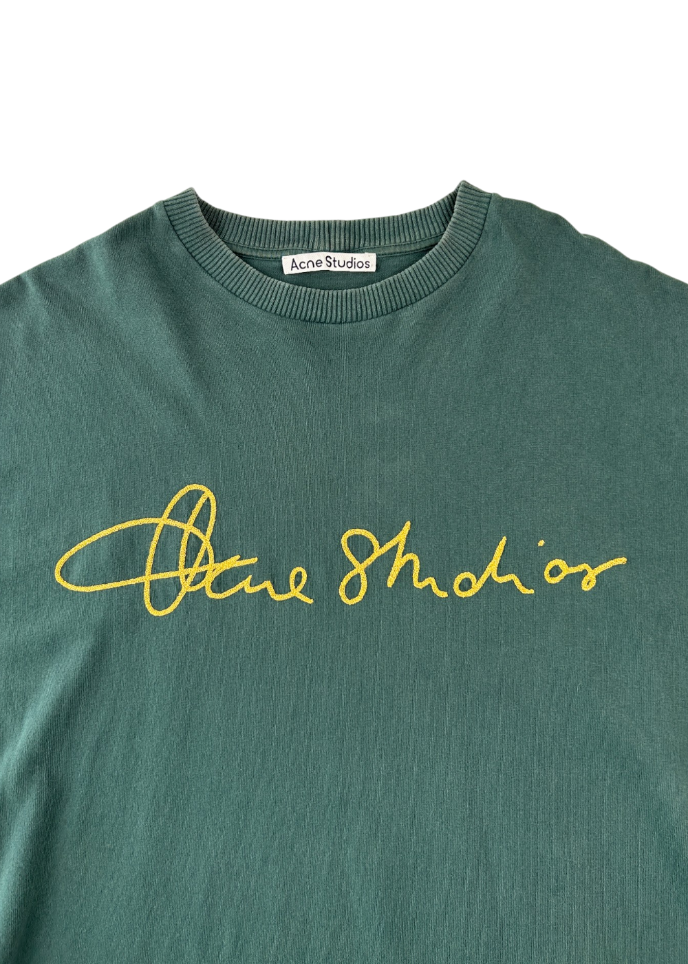 ACNE STUDIOS (AS IS) Green Tee W/ Gold Embroidered Logo