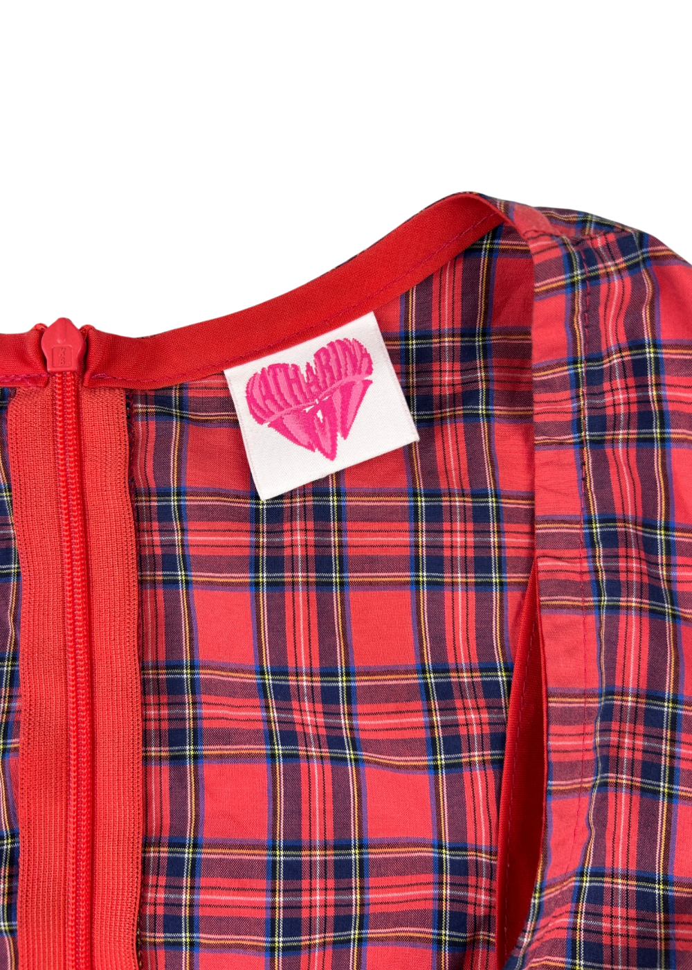KATHARINA LOU Cotton Plaid Mini Dress