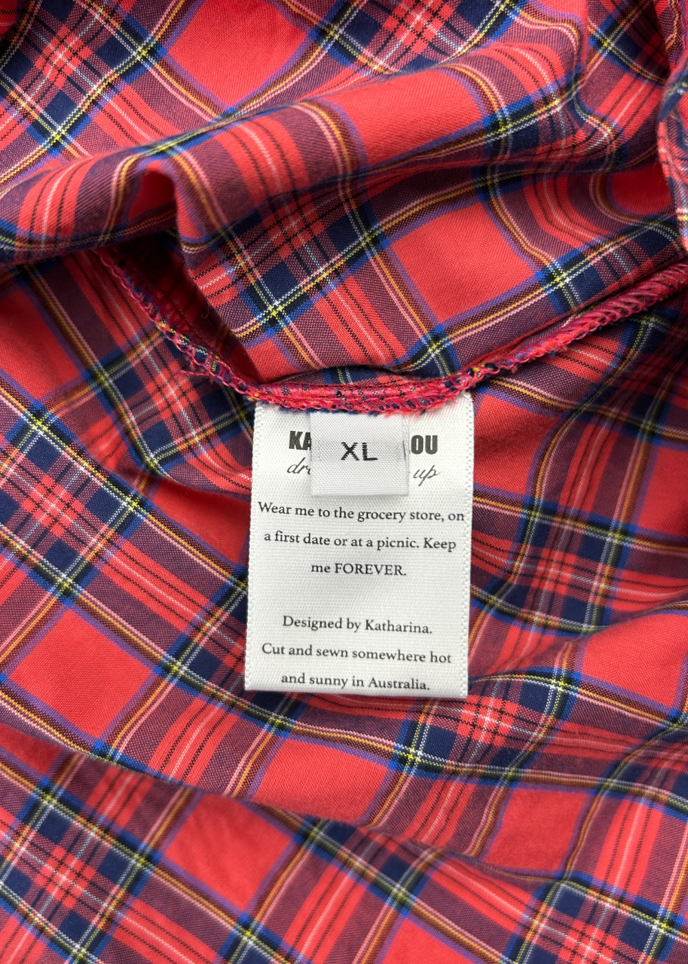 KATHARINA LOU Cotton Plaid Mini Dress