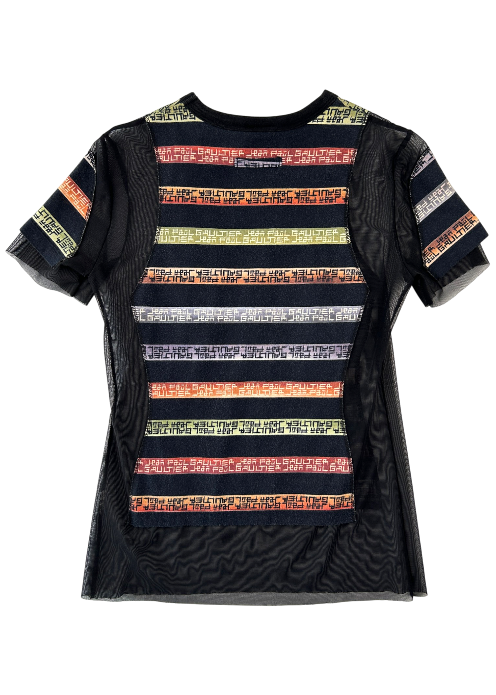 JEAN PAUL GAULTIER (AS IS) Stripe Tee W/ Mesh Panels