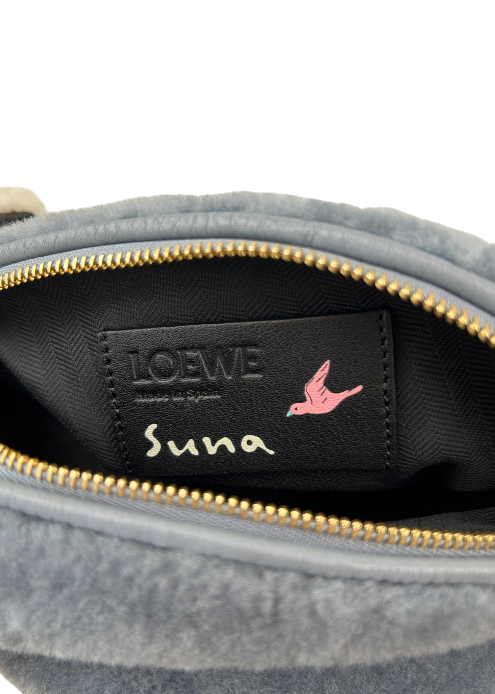 LOEWE x SUNA FUJITA Lemur Shearling Bag W/ Detachable Crossbody Strap