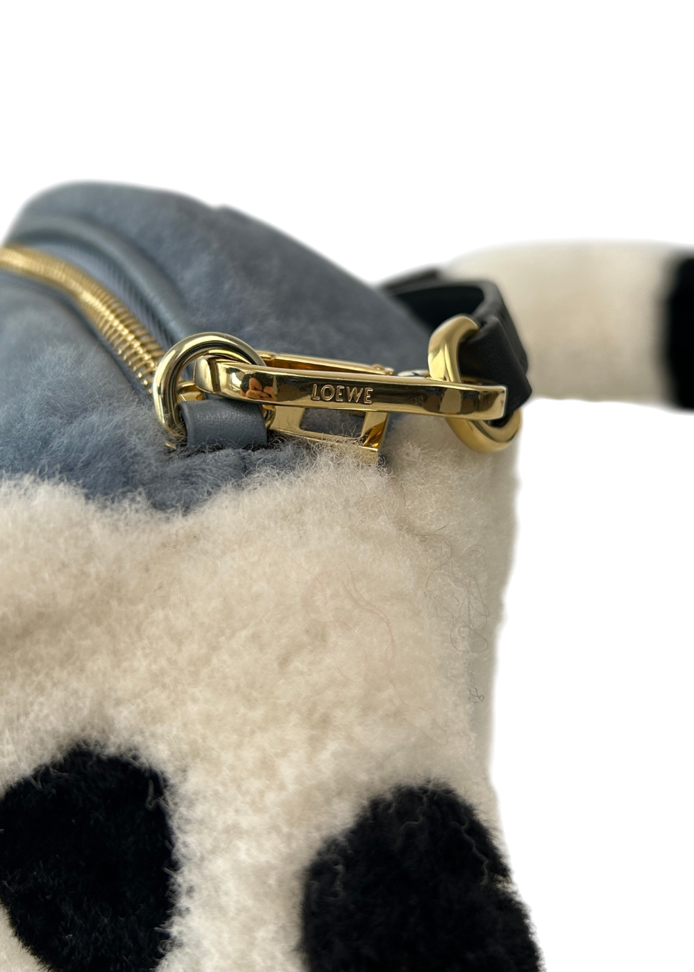 LOEWE x SUNA FUJITA Lemur Shearling Bag W/ Detachable Crossbody Strap