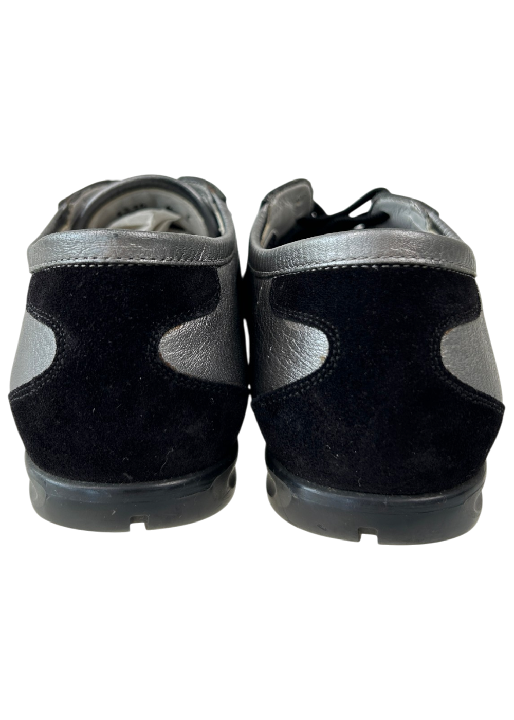 SALVATORE FERRAGAMO (AS IS) Black/Silver Leather/Suede Sneakers