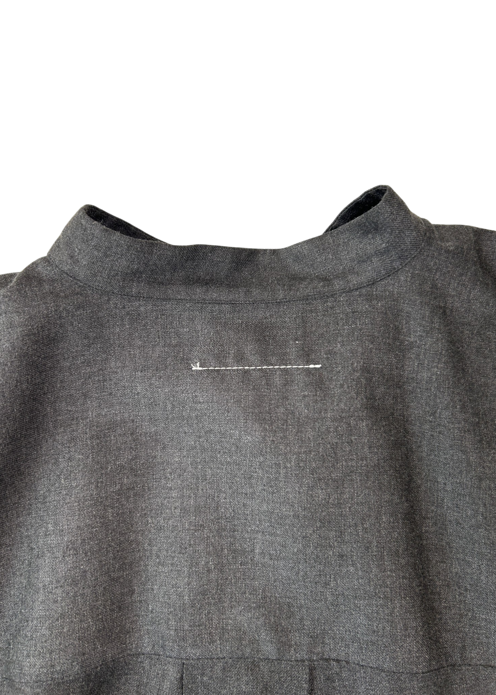 MM6 MAISON MARTIN MARGIELA (AS IS) Wool Blend Grey/Plaid Midi Shirt Dress