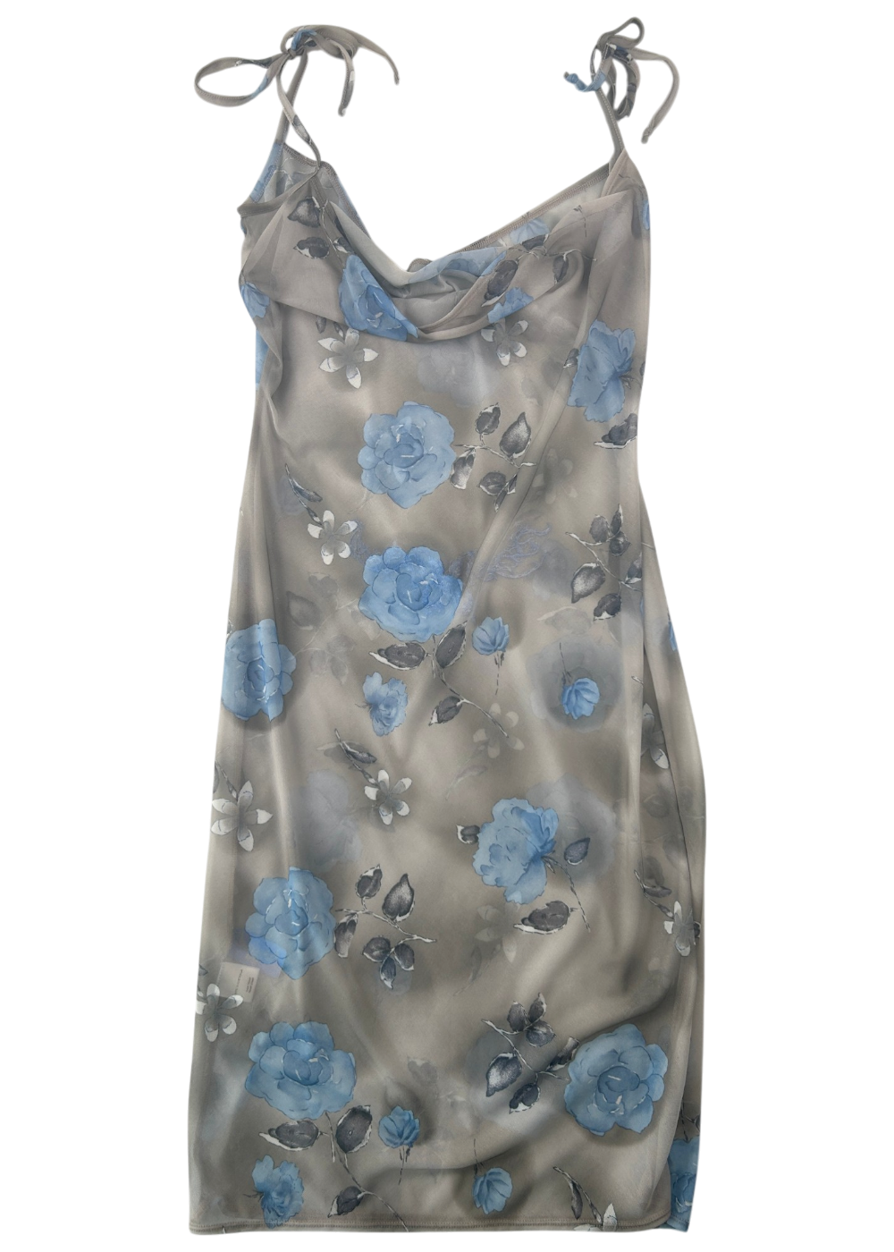 RAMP TRAMP TRAMP STAMP Floral Sheer Cowl Neck Embroidered Maxi Dress