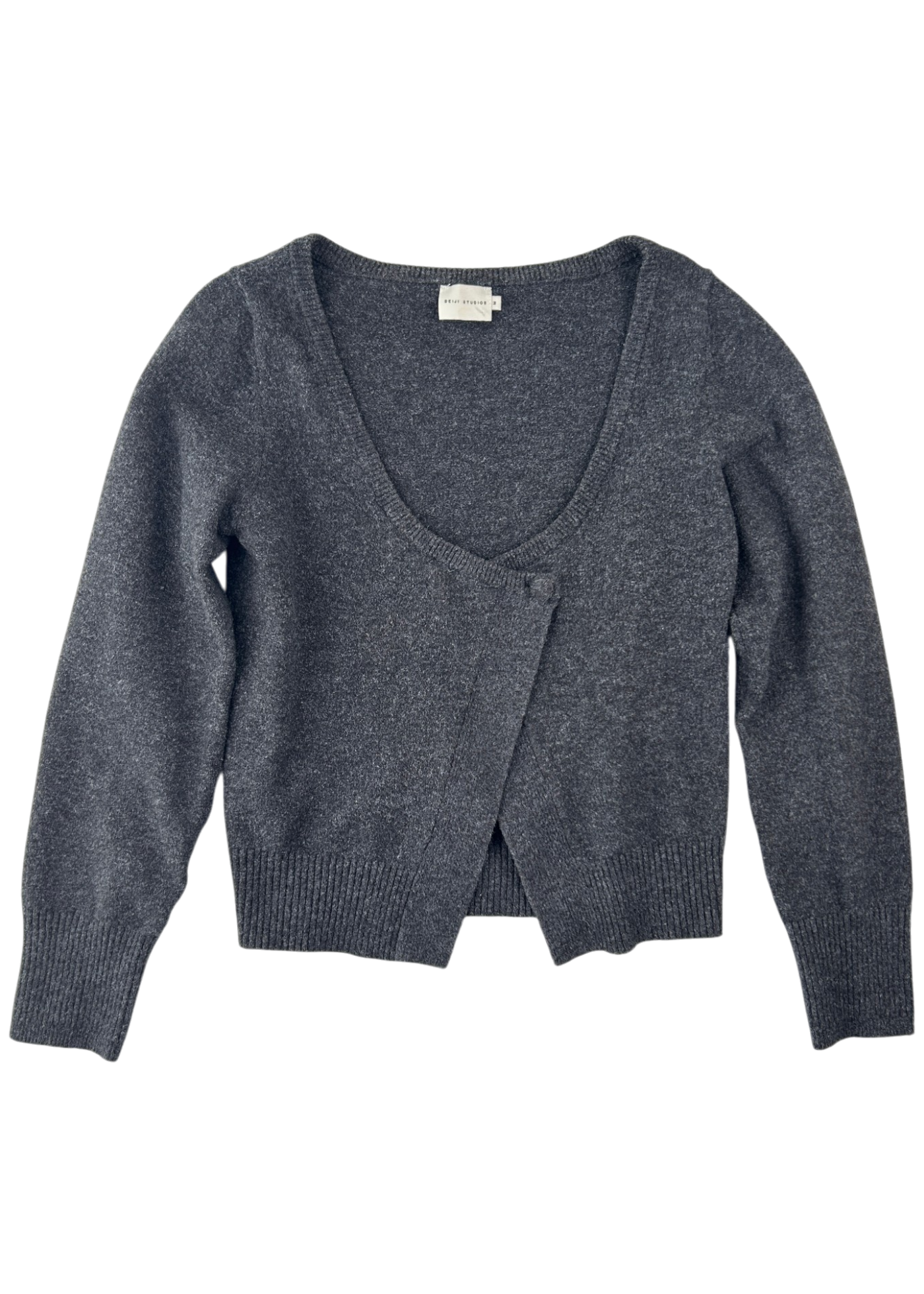 DEIJI STUDIOS Charcoal Grey Scoop Neck Cardigan