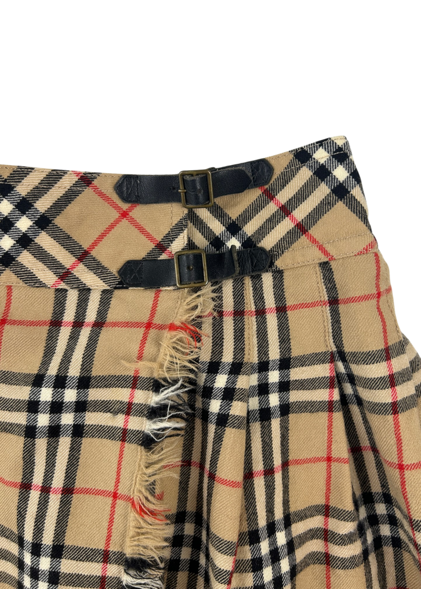 BURBERRY LONDON BLUE LABEL (AS IS) Vintage Nova Check Wrap Pleat Mini Skirt