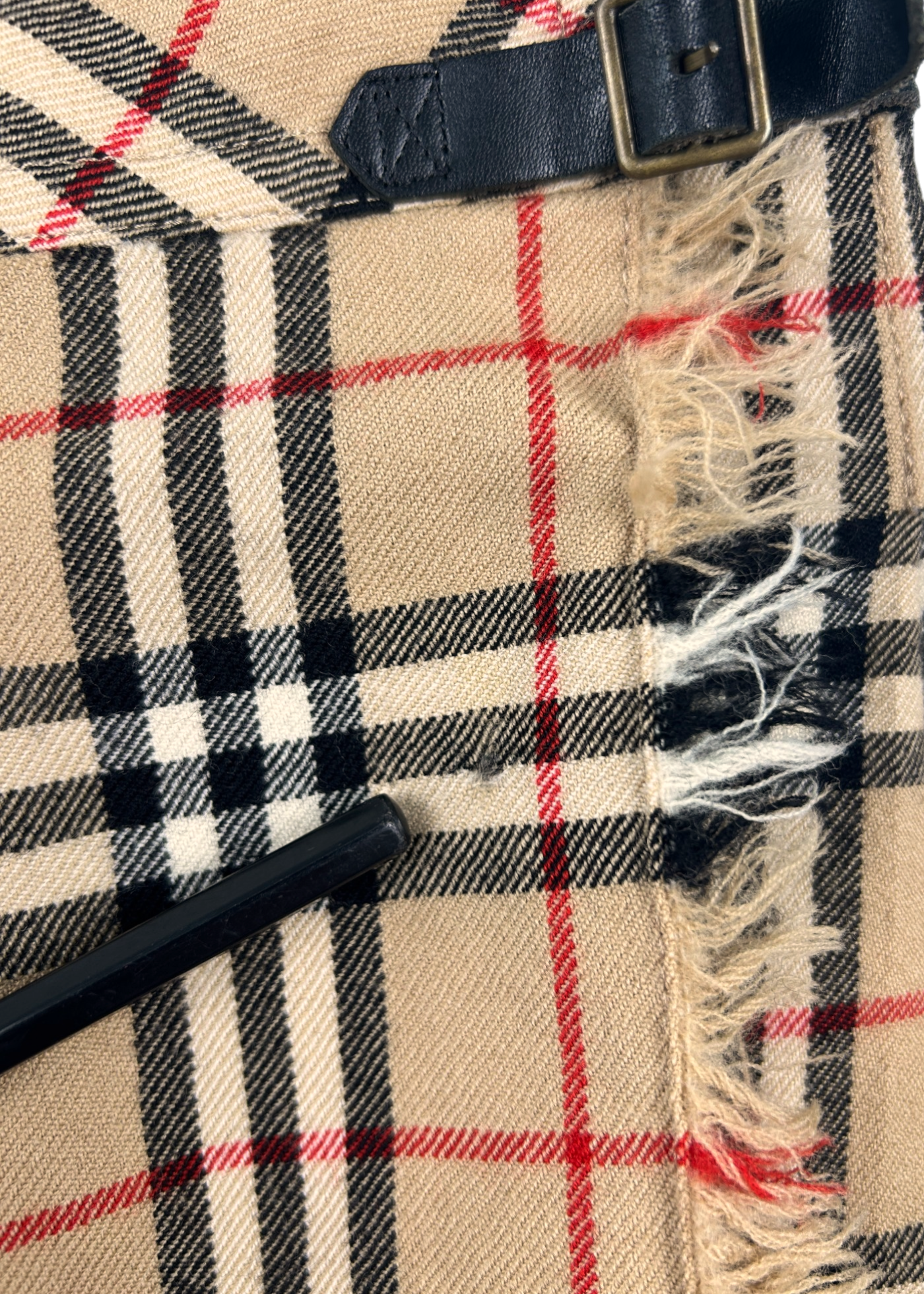 BURBERRY LONDON BLUE LABEL (AS IS) Vintage Nova Check Wrap Pleat Mini Skirt