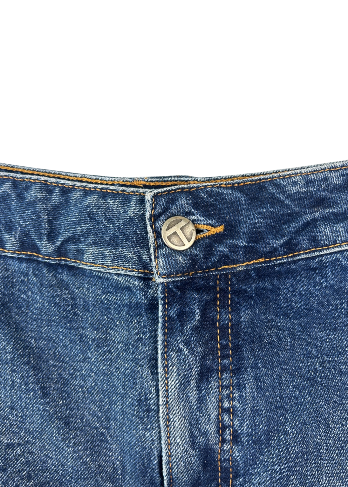TELFAR 'Poom Poom Shorts' Whiskered Denim Micro Mini Shorts