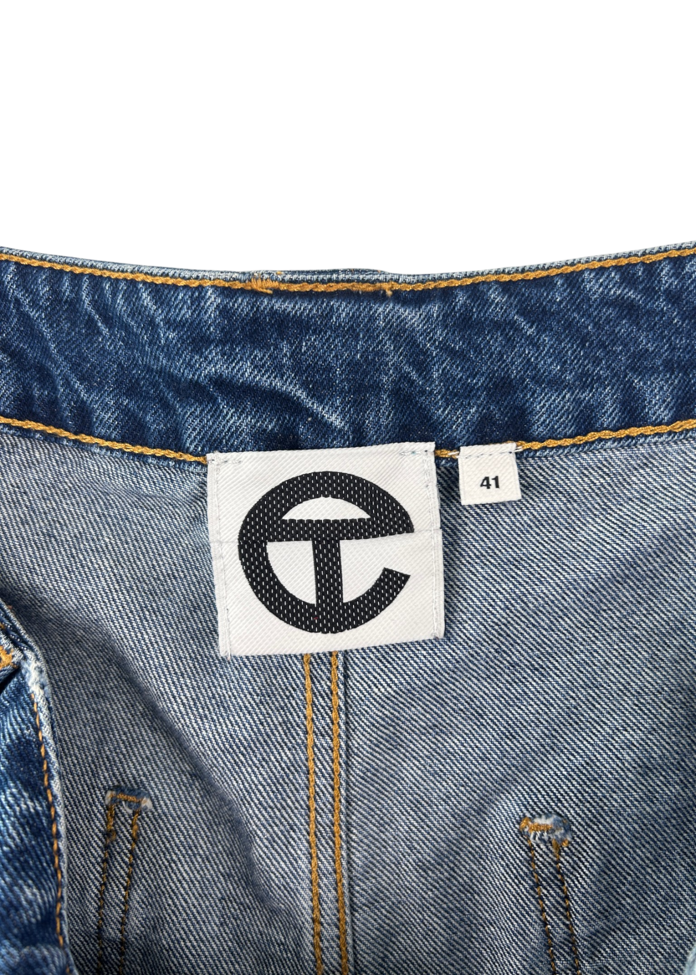 TELFAR 'Poom Poom Shorts' Whiskered Denim Micro Mini Shorts