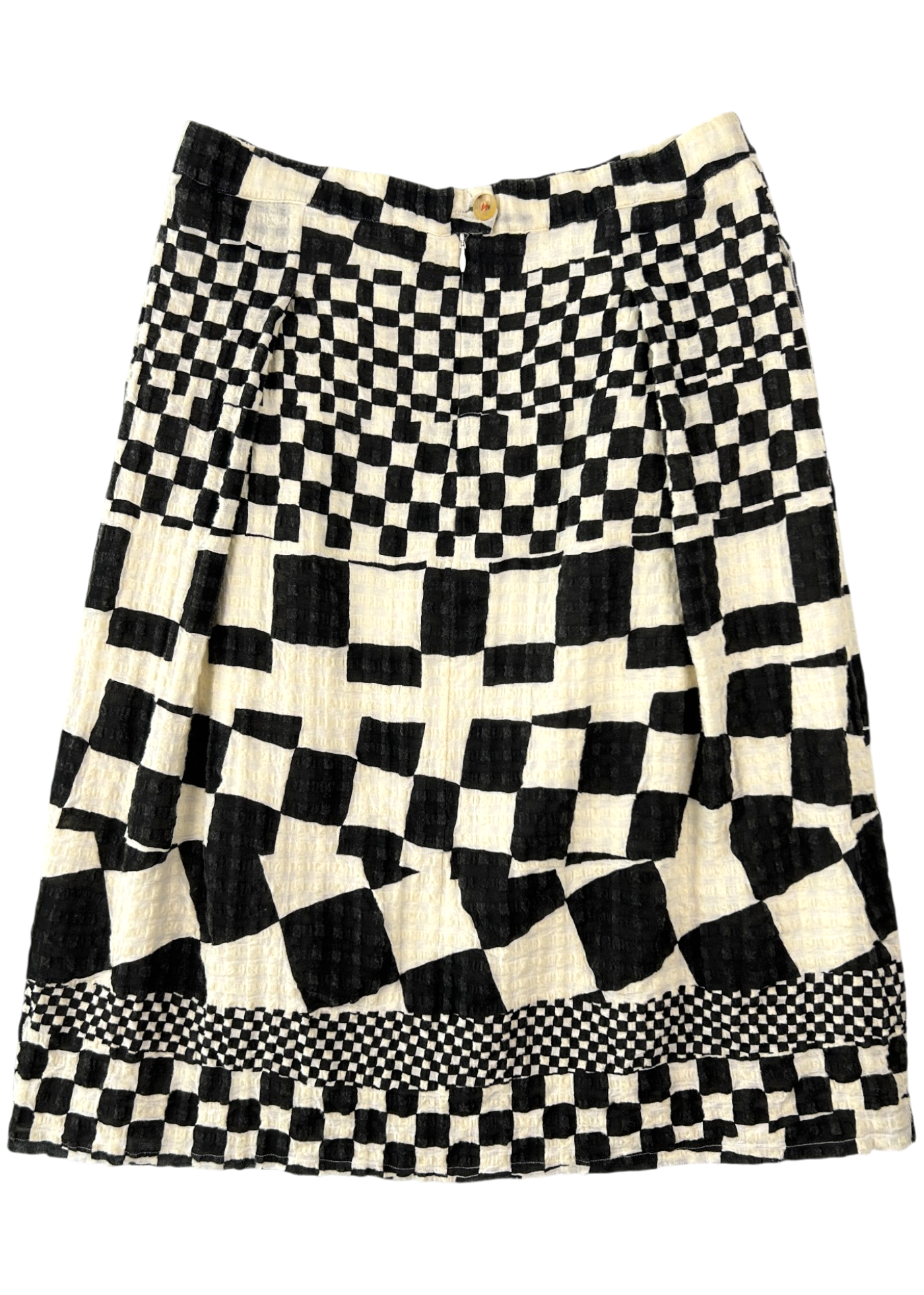 HANNOH WESSEL Seersucker Check Midi Skirt