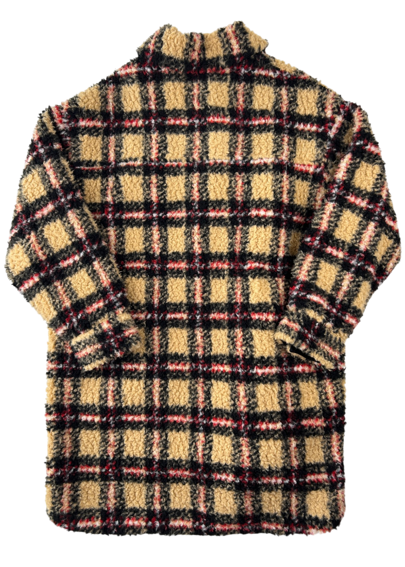 STAND STUDIO Plaid Teddy Coat W/ Pockets