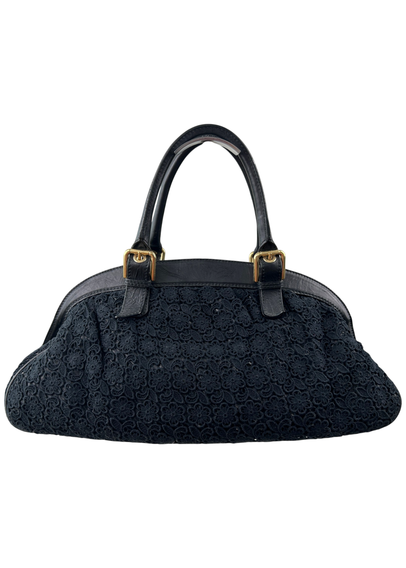 DOLCE & GABBANA Limited Edition XX 20th Anniversary Black Lace Bowler Bag