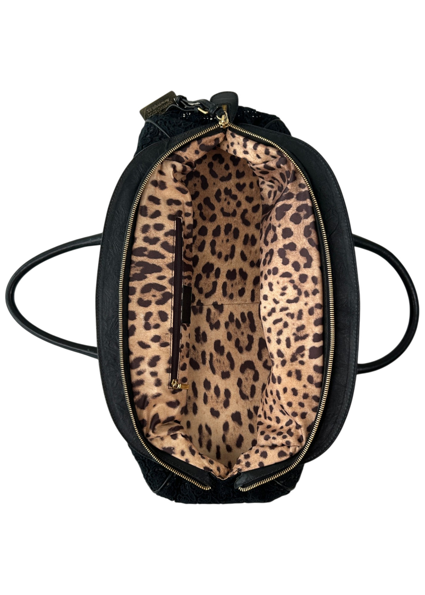DOLCE & GABBANA Limited Edition XX 20th Anniversary Black Lace Bowler Bag