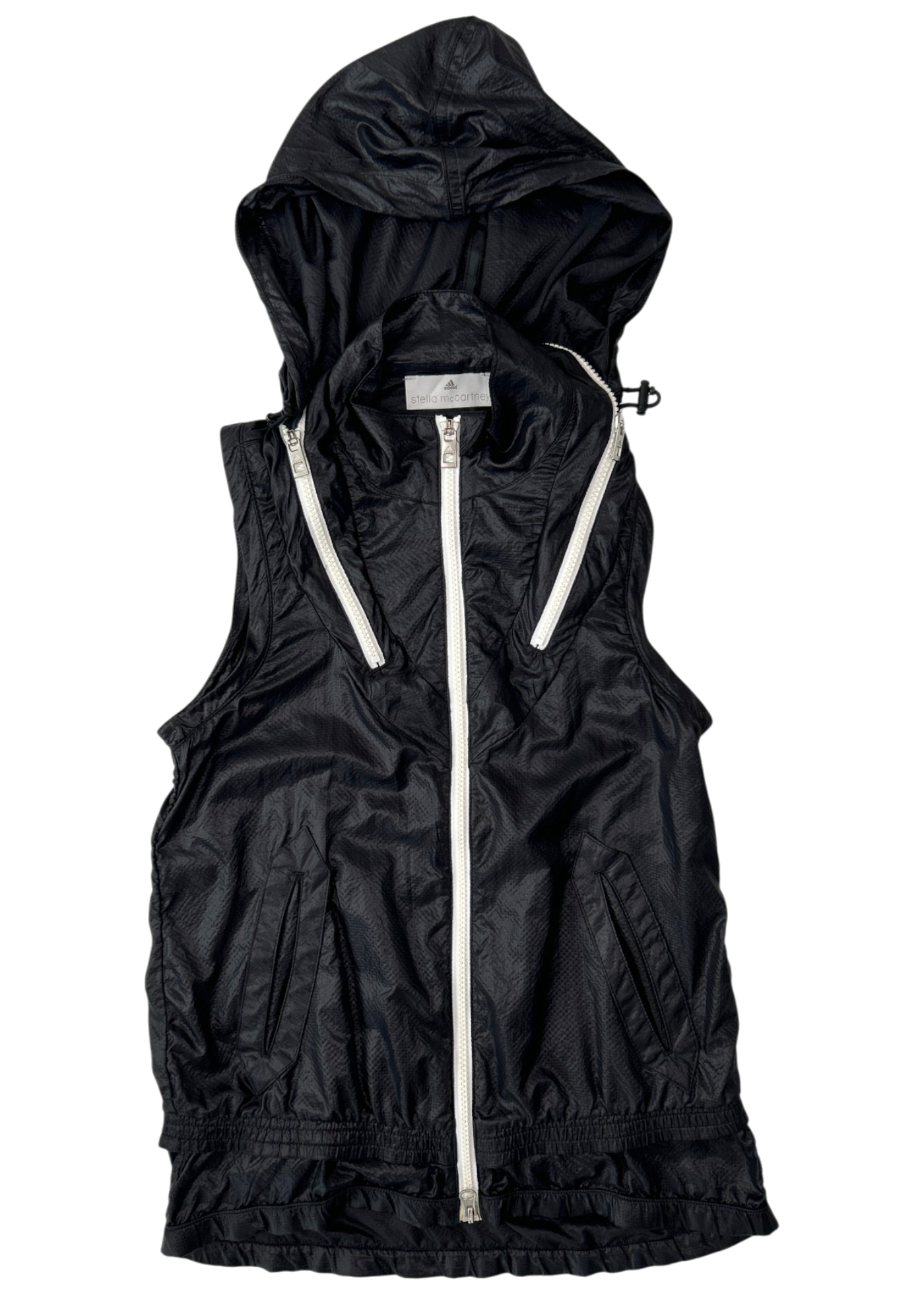 ADIDAS X STELLA MCCARTNEY Nylon Packable Hood Zip Up Vest