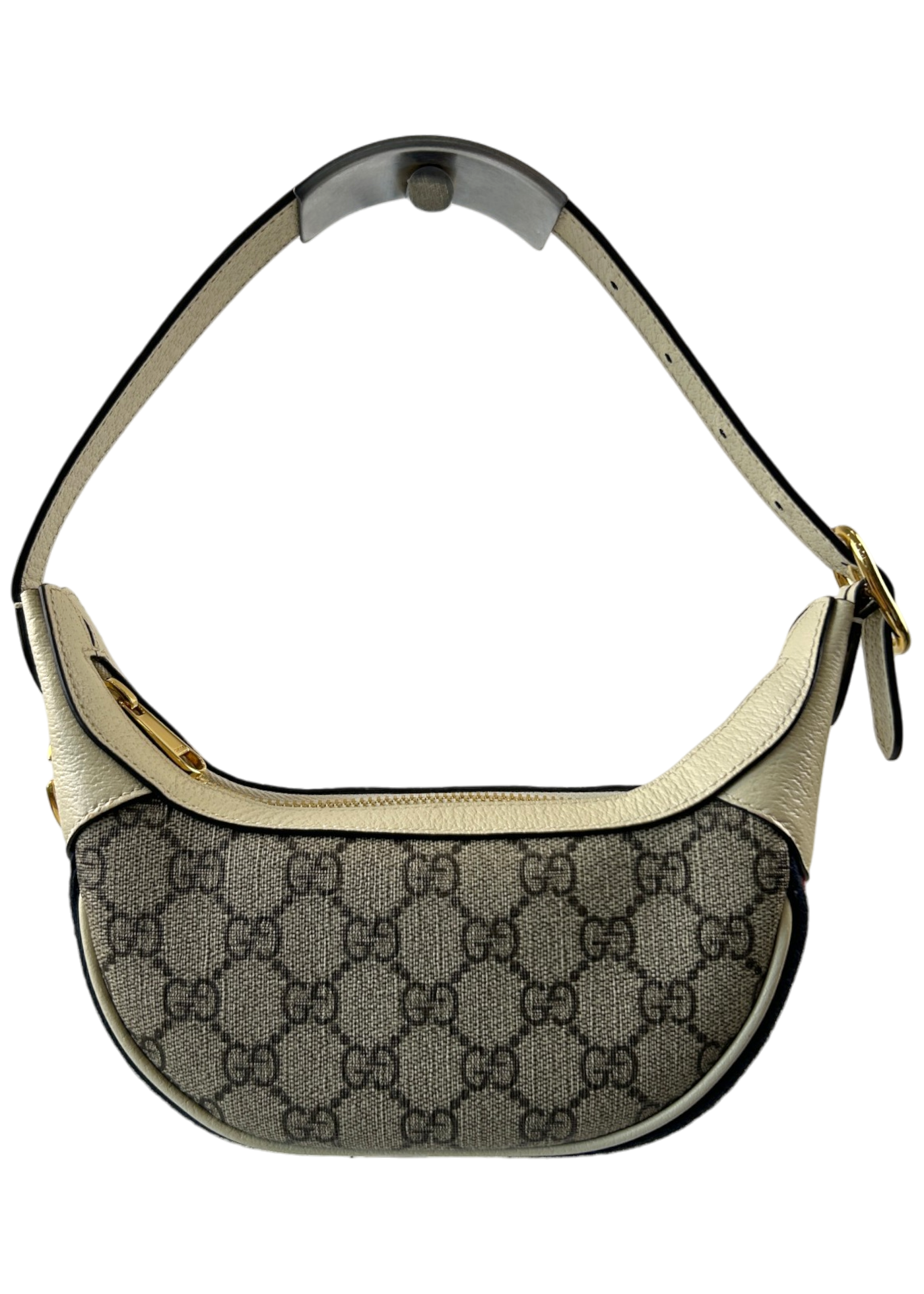 GUCCI Ophidia GG Supreme Leather Crescent Moon Bag