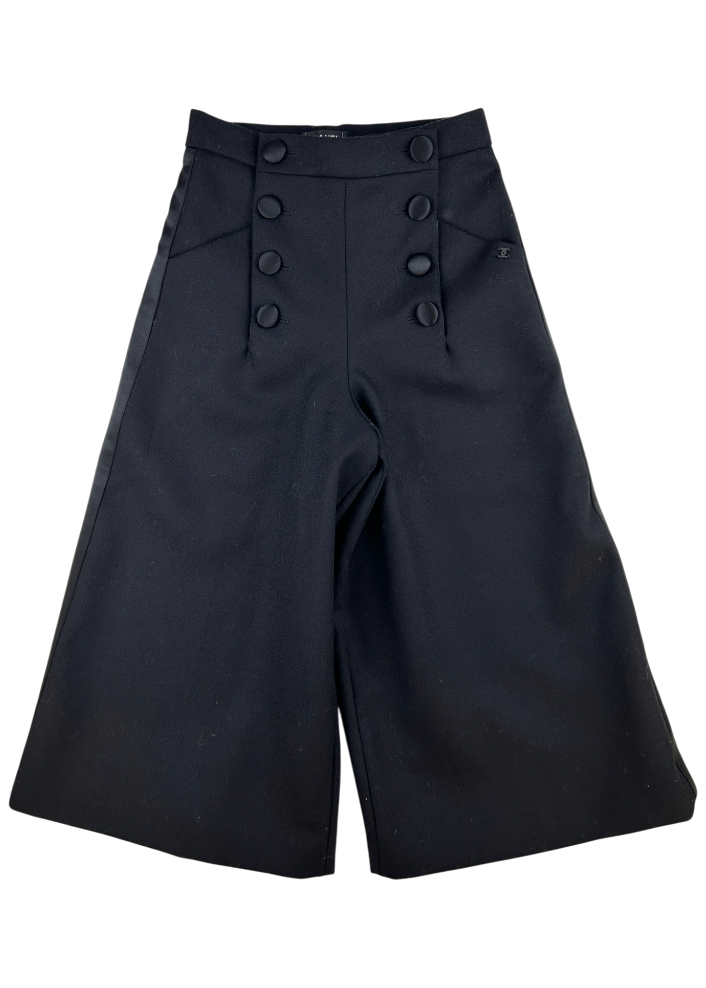 CHANEL (AS IS) Pre Fall 2018 Wool/Silk Sailor Button Culottes