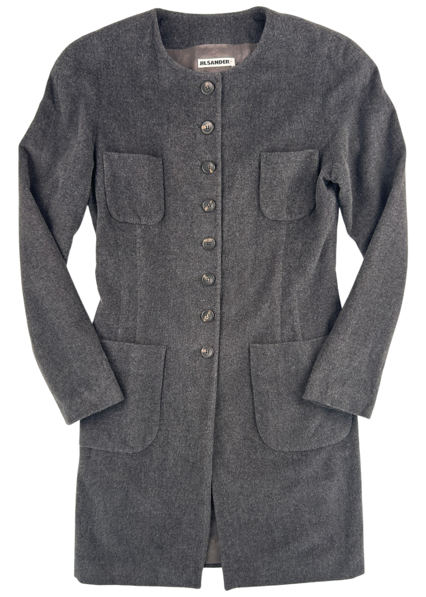JIL SANDER 1989 Cashmere/Mink/Wool Tailored Button Down Coat