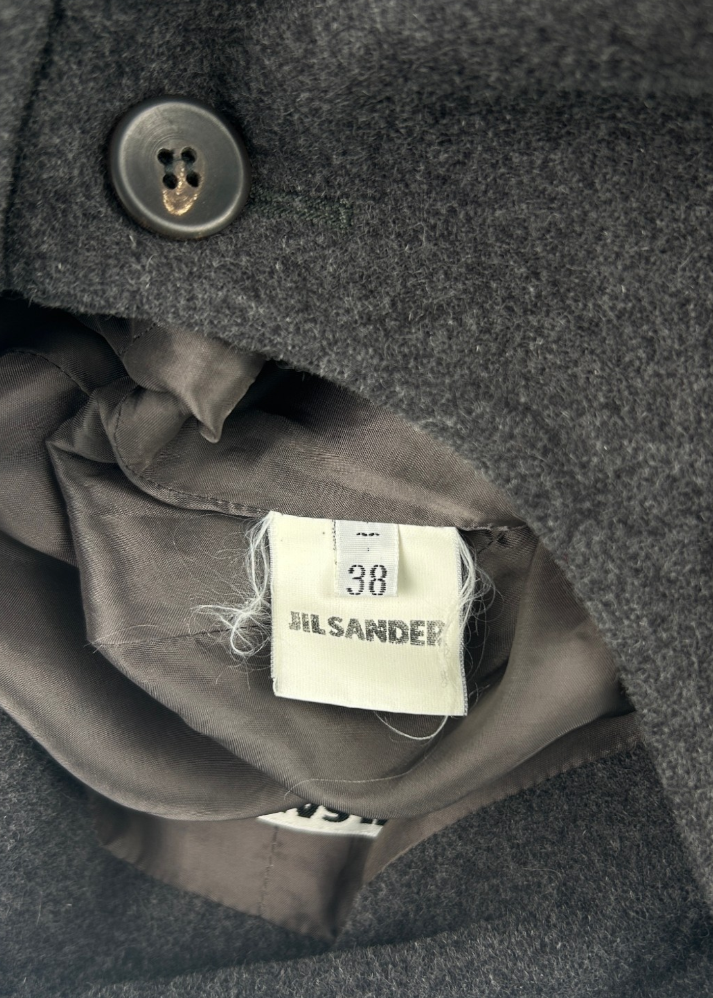 JIL SANDER 1989 Cashmere/Mink/Wool Tailored Button Down Coat