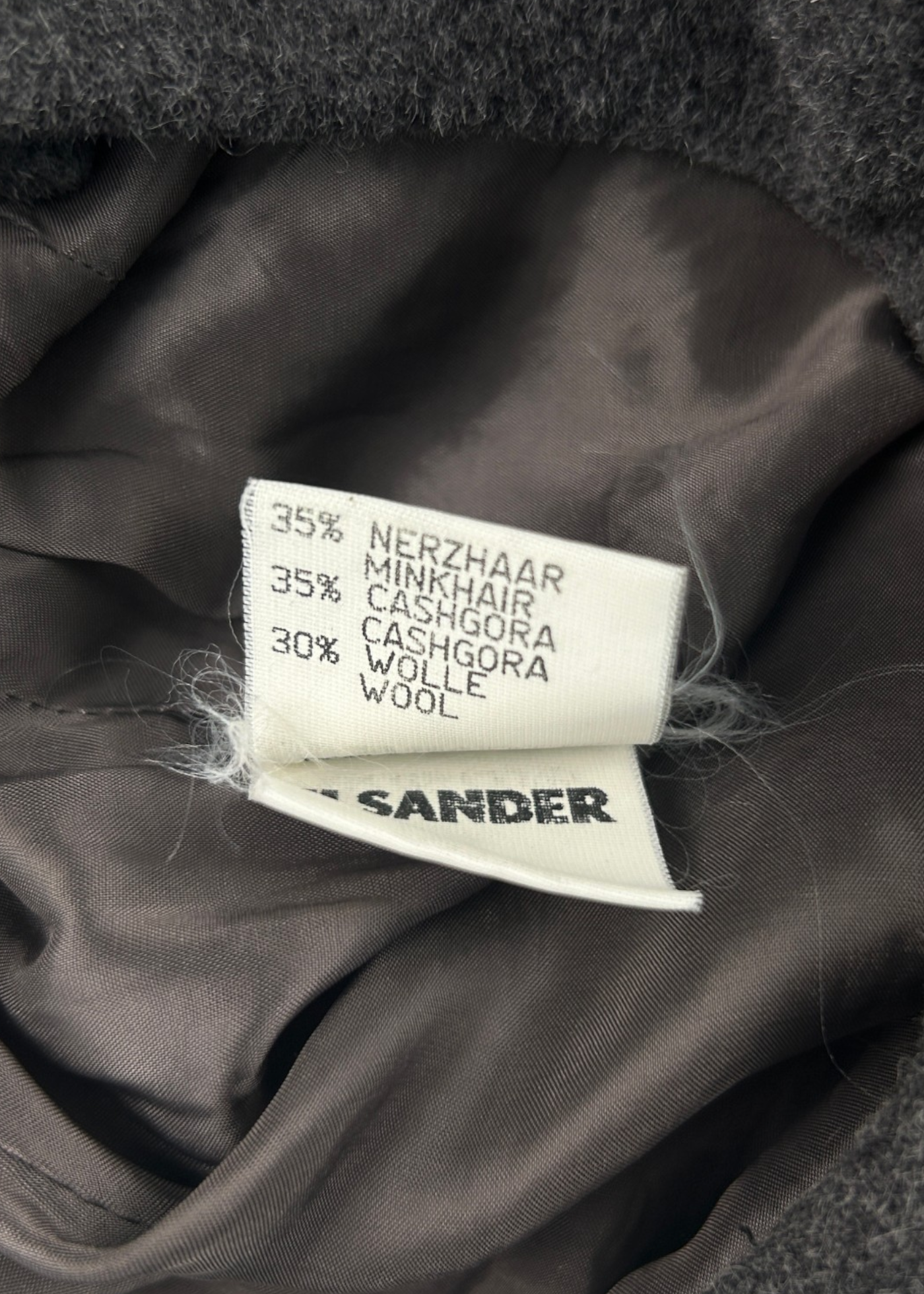 JIL SANDER 1989 Cashmere/Mink/Wool Tailored Button Down Coat