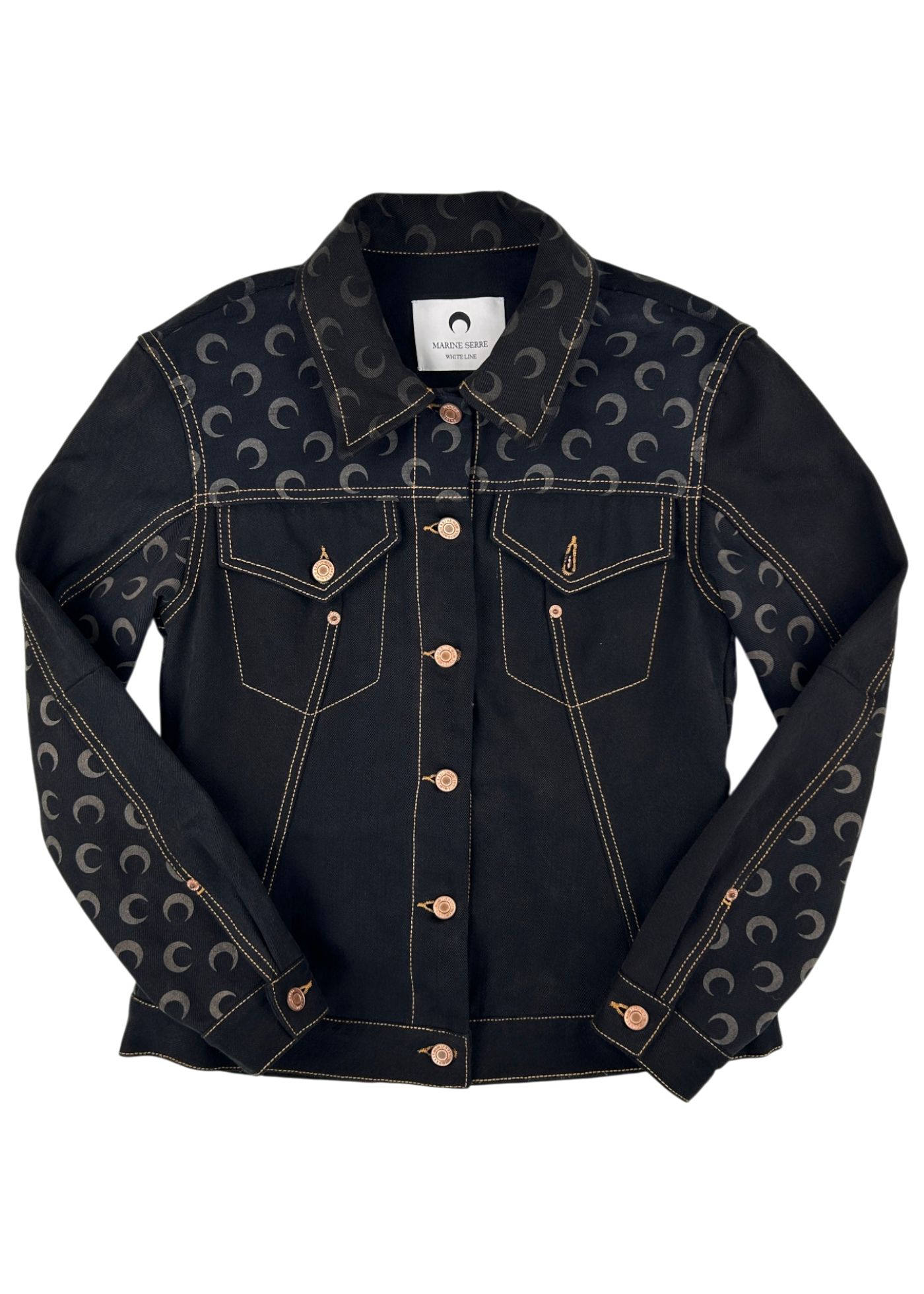 MARINE SERRE Black 'Moon' Denim Jacket