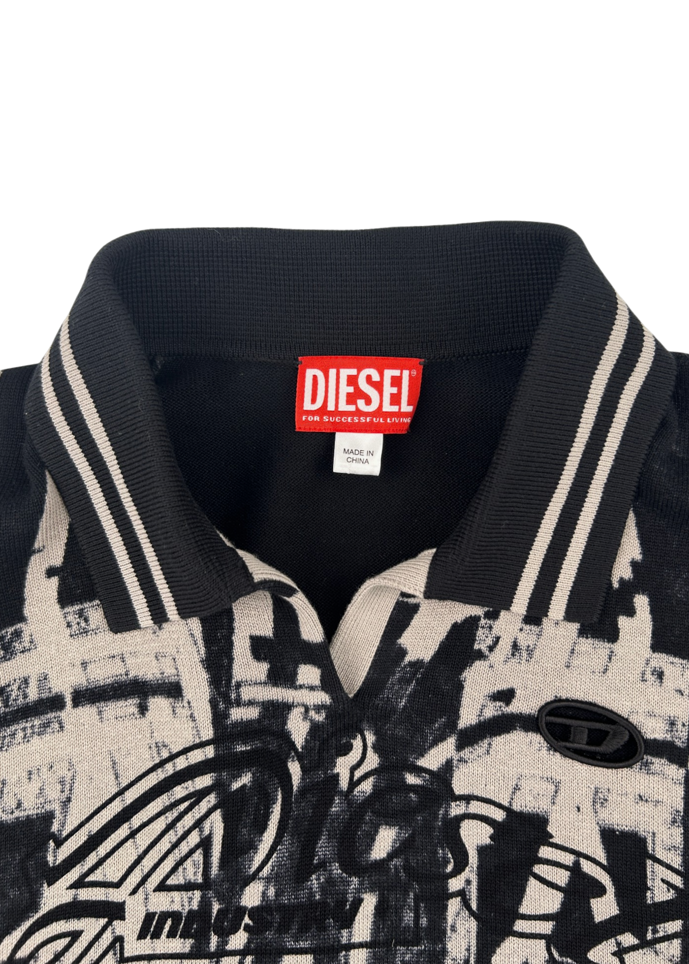 DIESEL M-Oliba Abstract Knit Polo