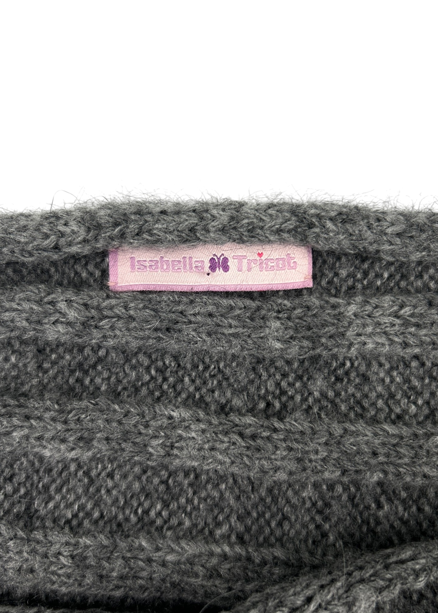 ISABELLA VRANA Grey Mohair Blend Multiway Knit Off-Shoulder Jumper