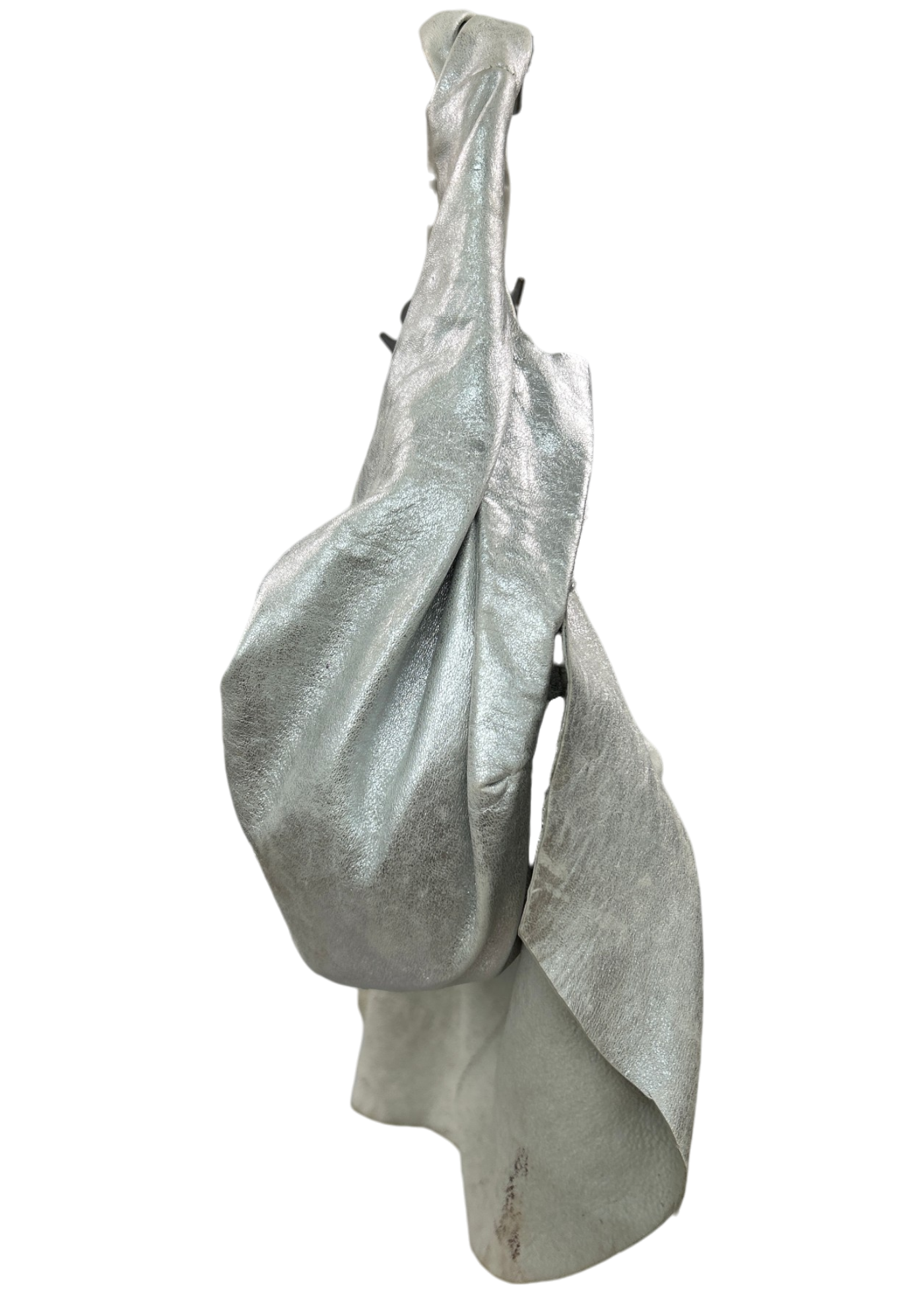 KARLAIDLAW Silver Metallic Leather 'Em's Bag'