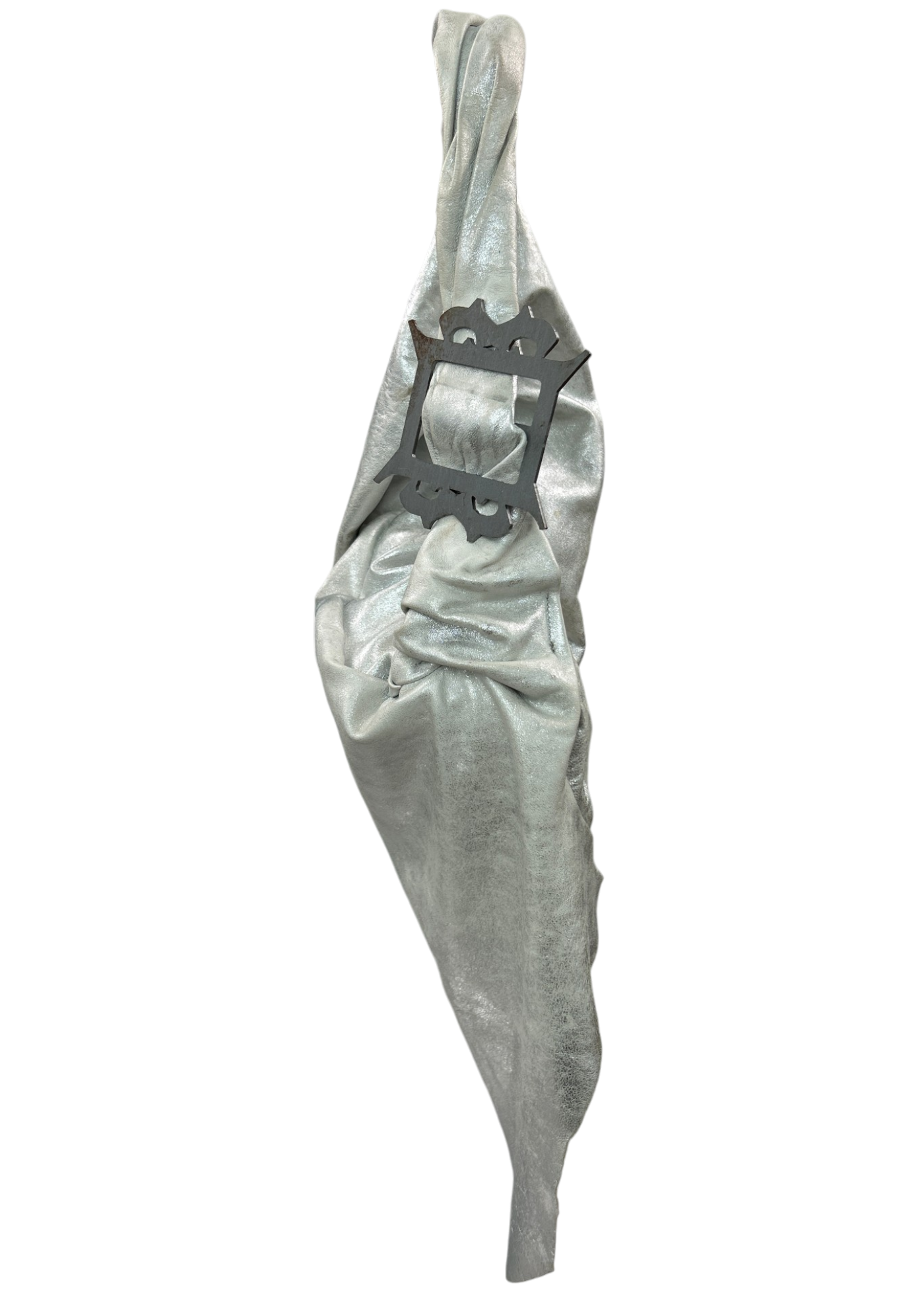 KARLAIDLAW Silver Metallic Leather 'Em's Bag'