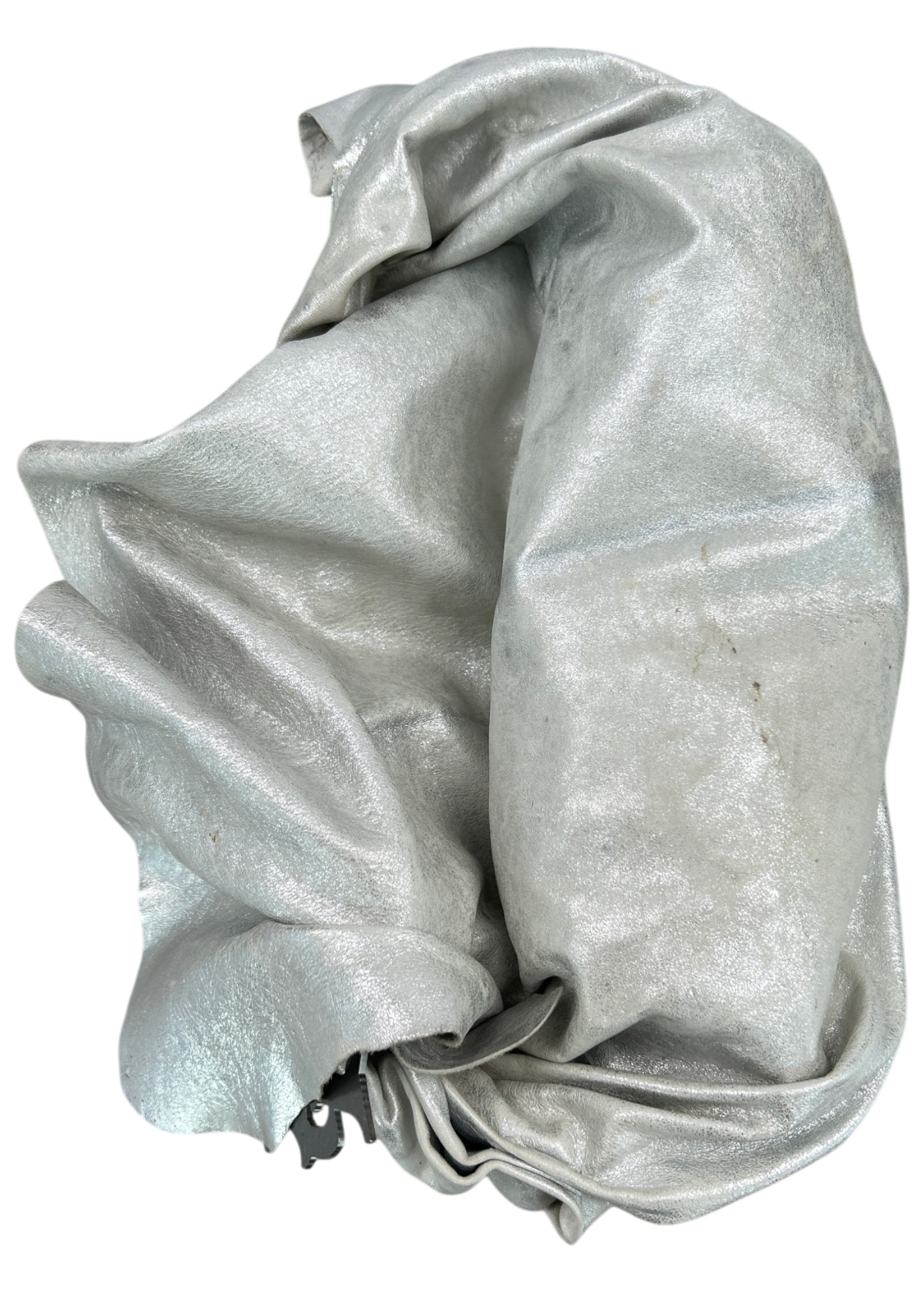KARLAIDLAW Silver Metallic Leather 'Em's Bag'