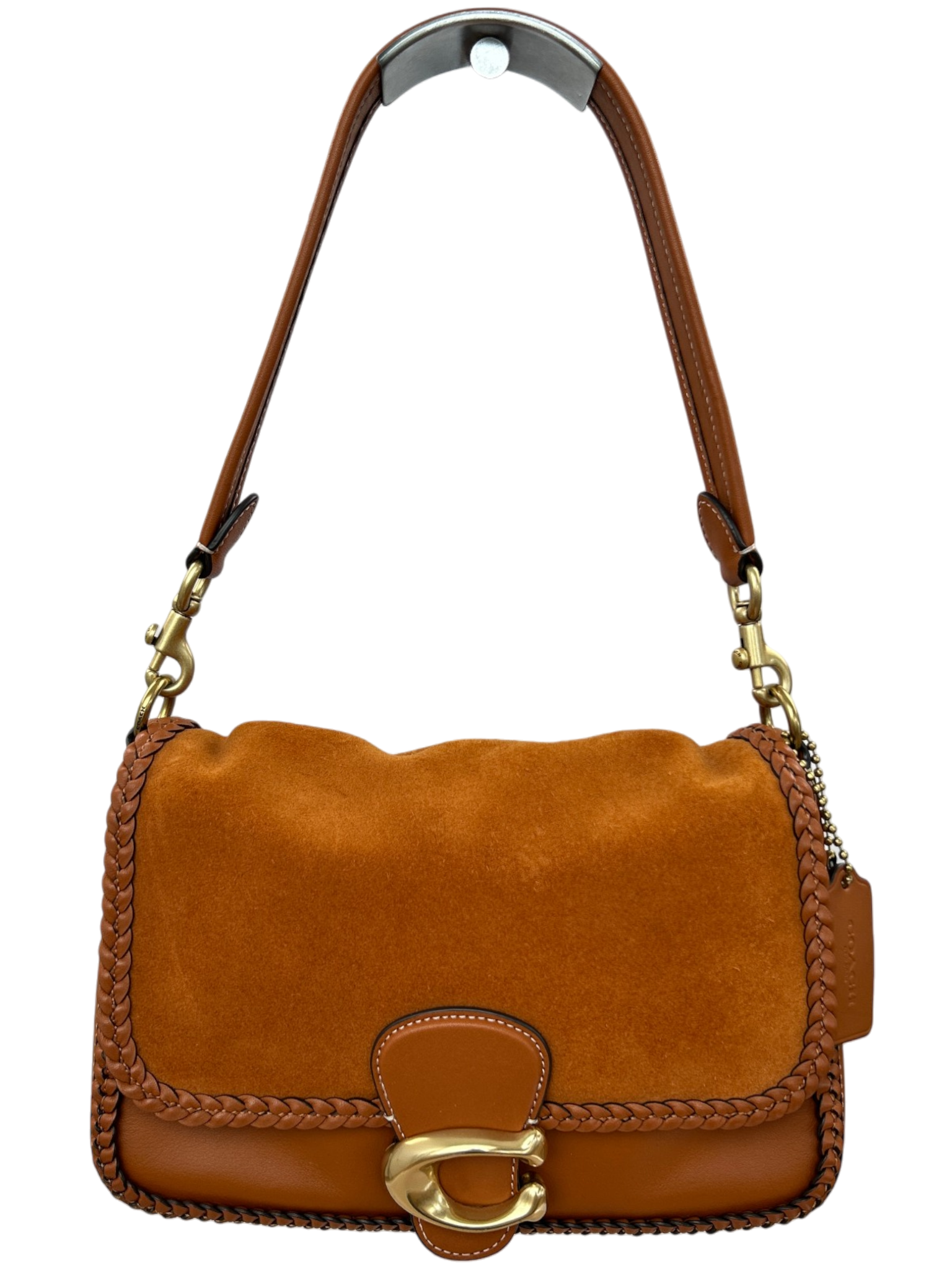 COACH (AS IS) Suede/Braided Leather 'Soft Tabby' Shoulder Bag