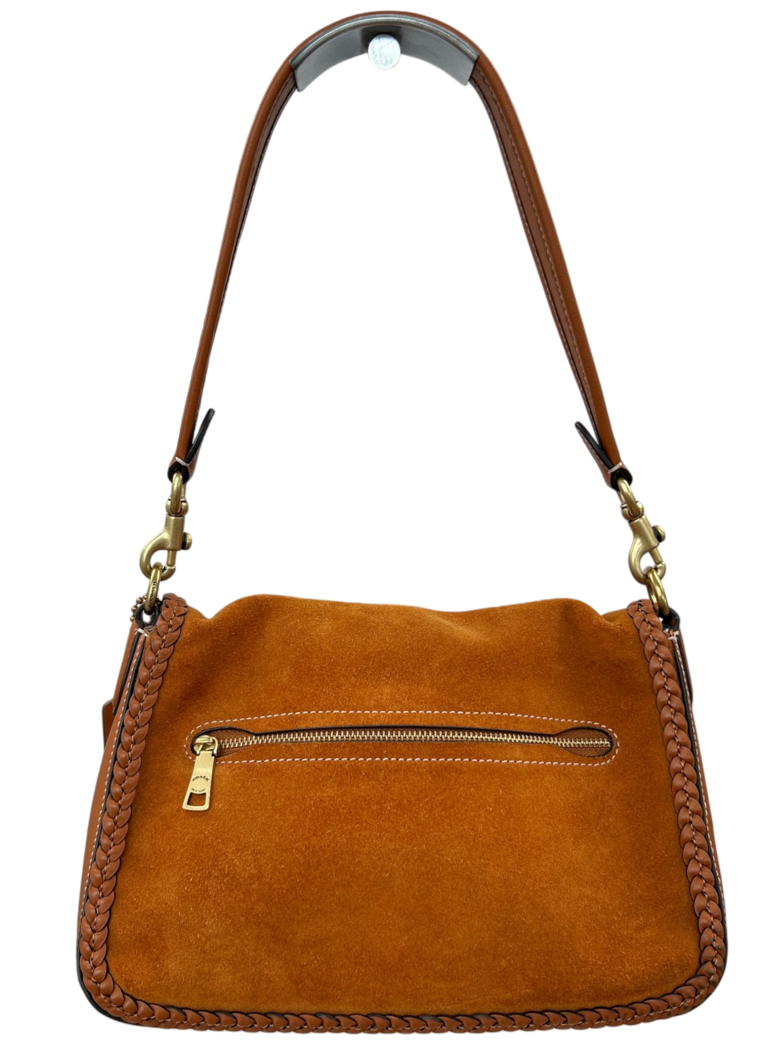COACH (AS IS) Suede/Braided Leather 'Soft Tabby' Shoulder Bag