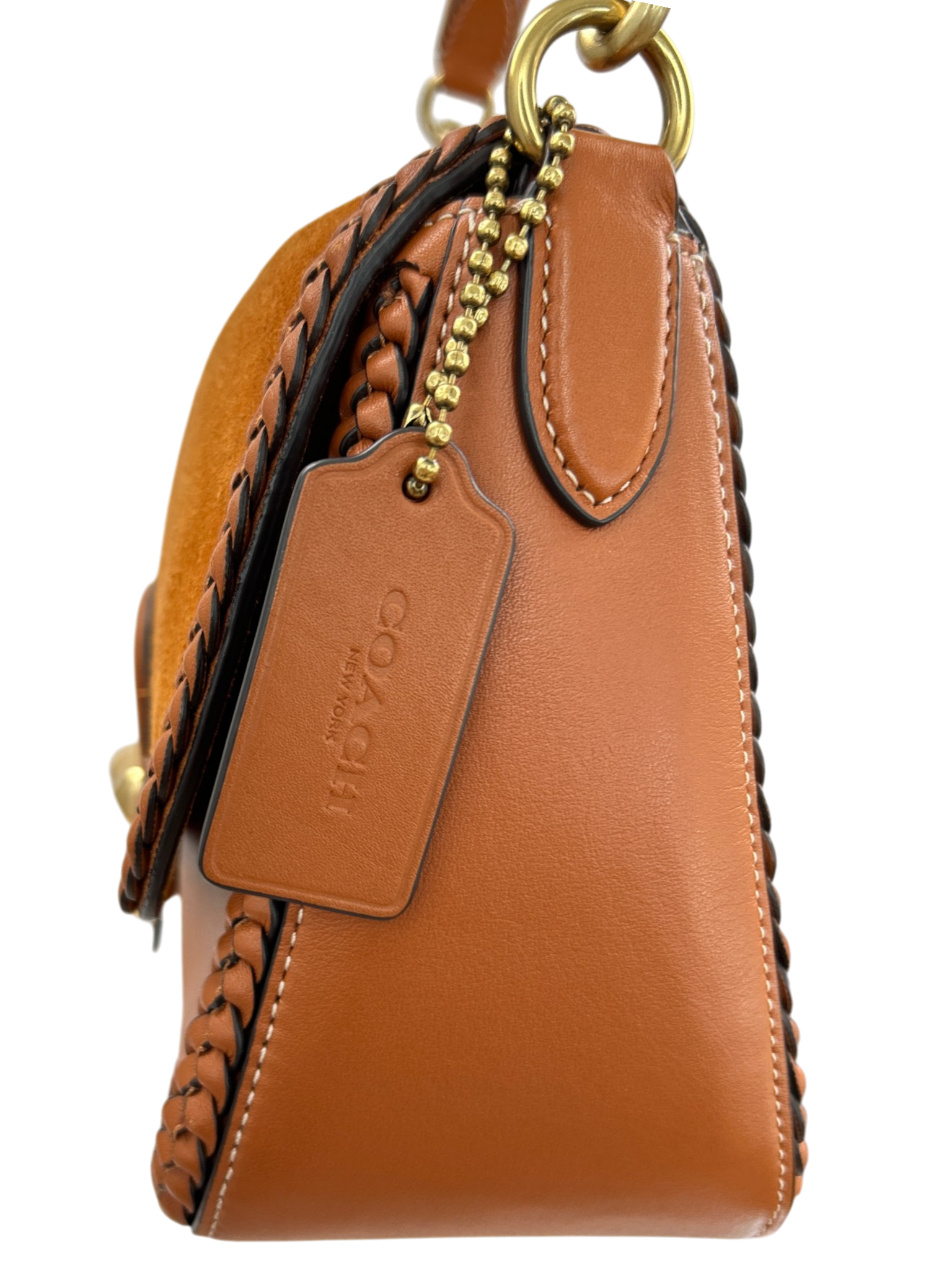 COACH (AS IS) Suede/Braided Leather 'Soft Tabby' Shoulder Bag
