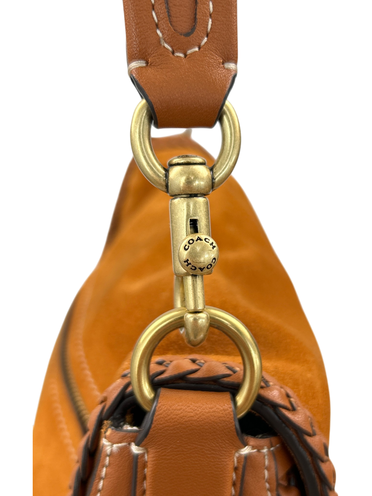 COACH (AS IS) Suede/Braided Leather 'Soft Tabby' Shoulder Bag